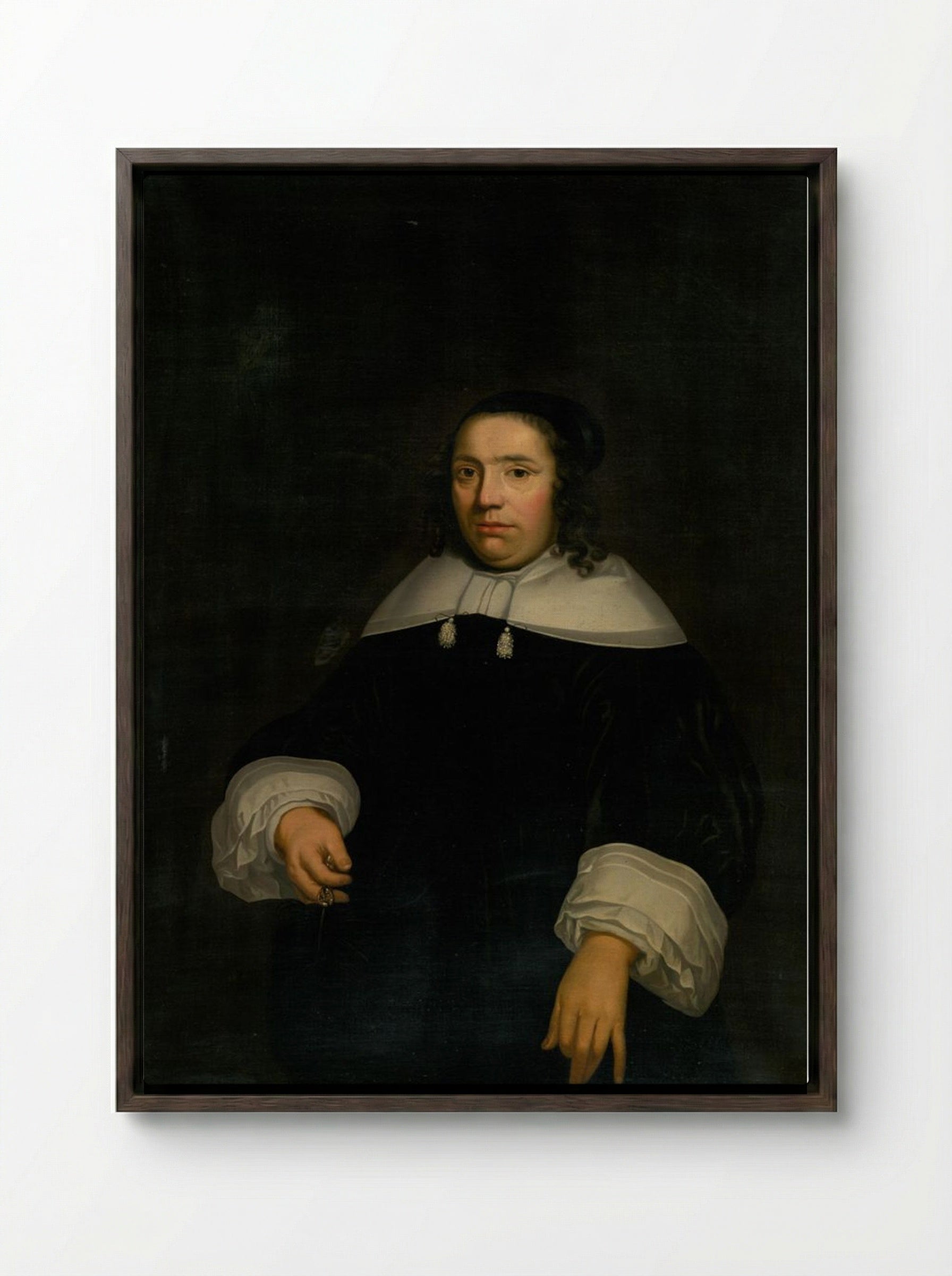 Portrait of Christina Pyll - Fine Art Print - Framed Canvas Dark Wood