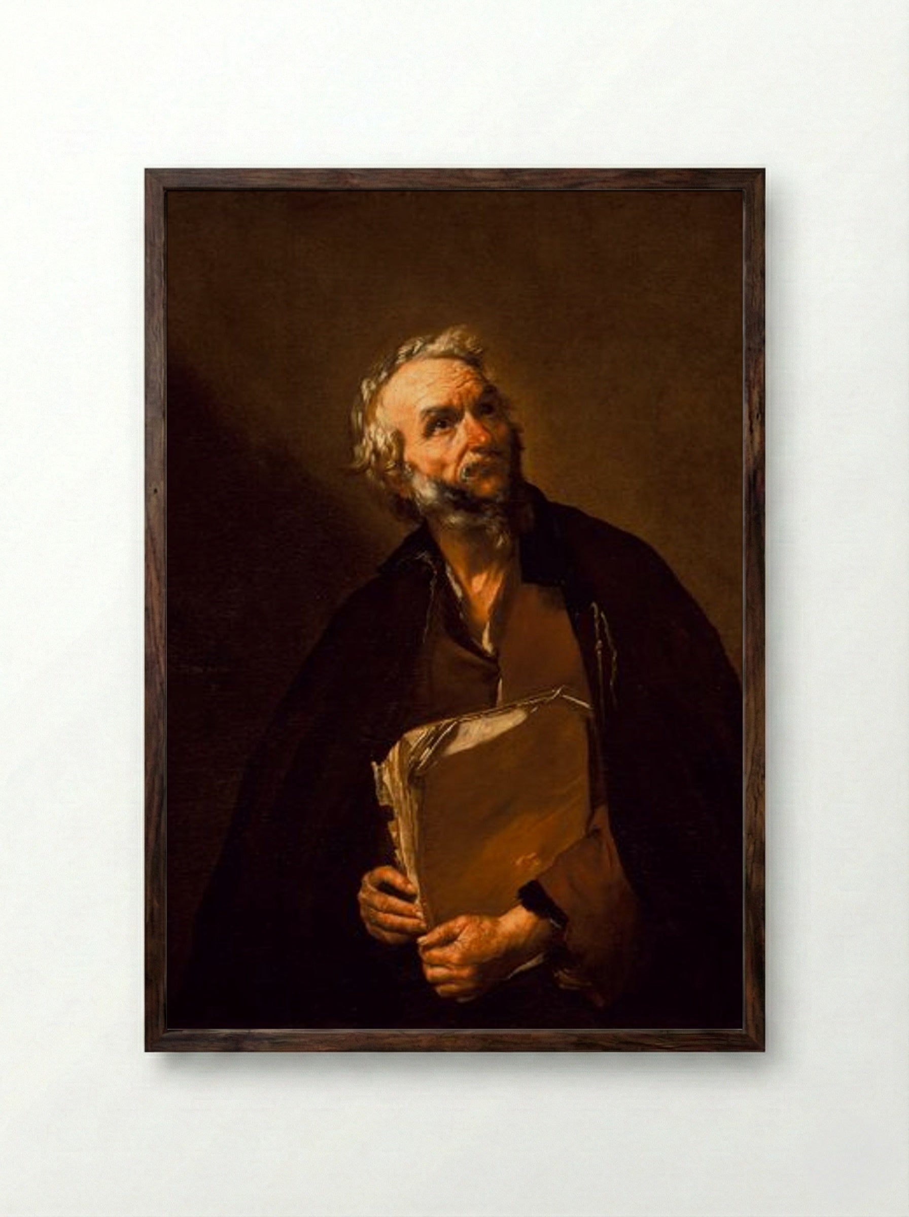 A Philosopher - Jusepe de Ribera - Framed Print Dark Wood
