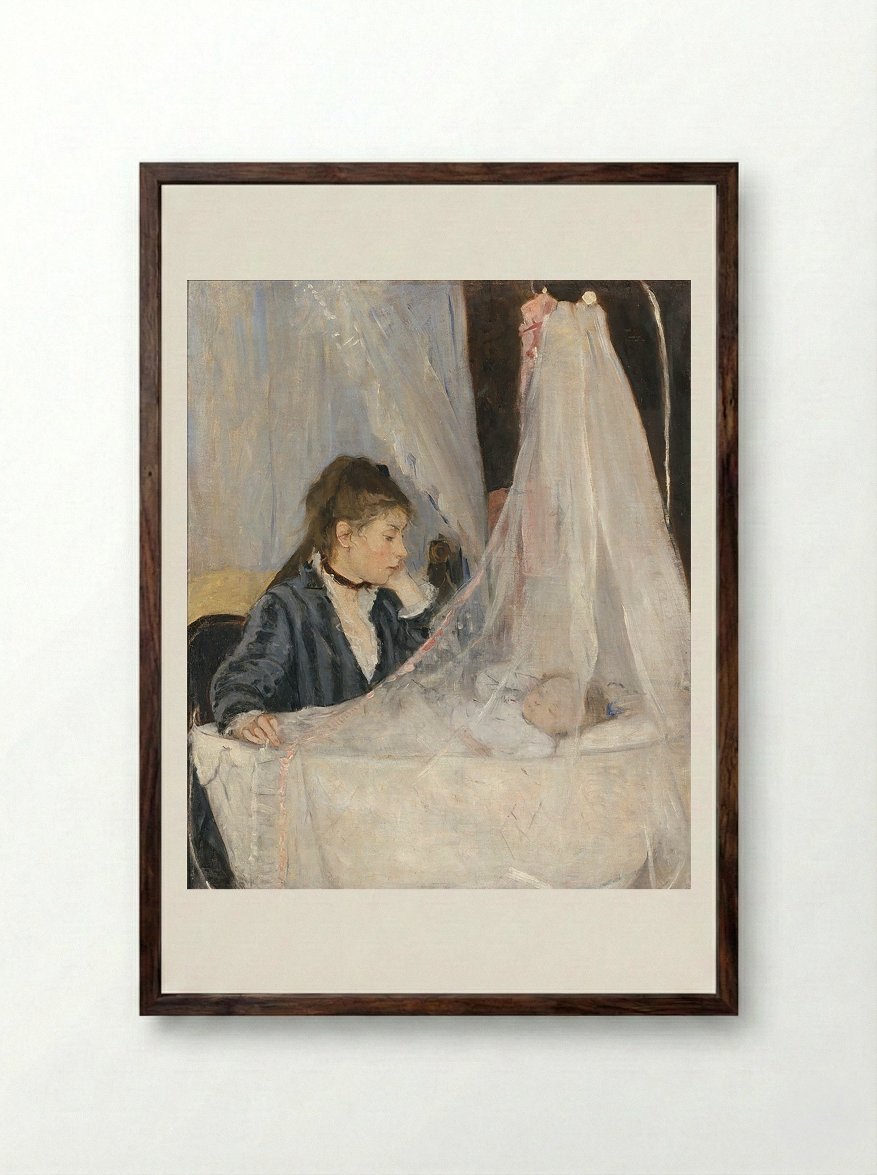 The Cradle - Berthe Morisot - Framed Print Dark Wood