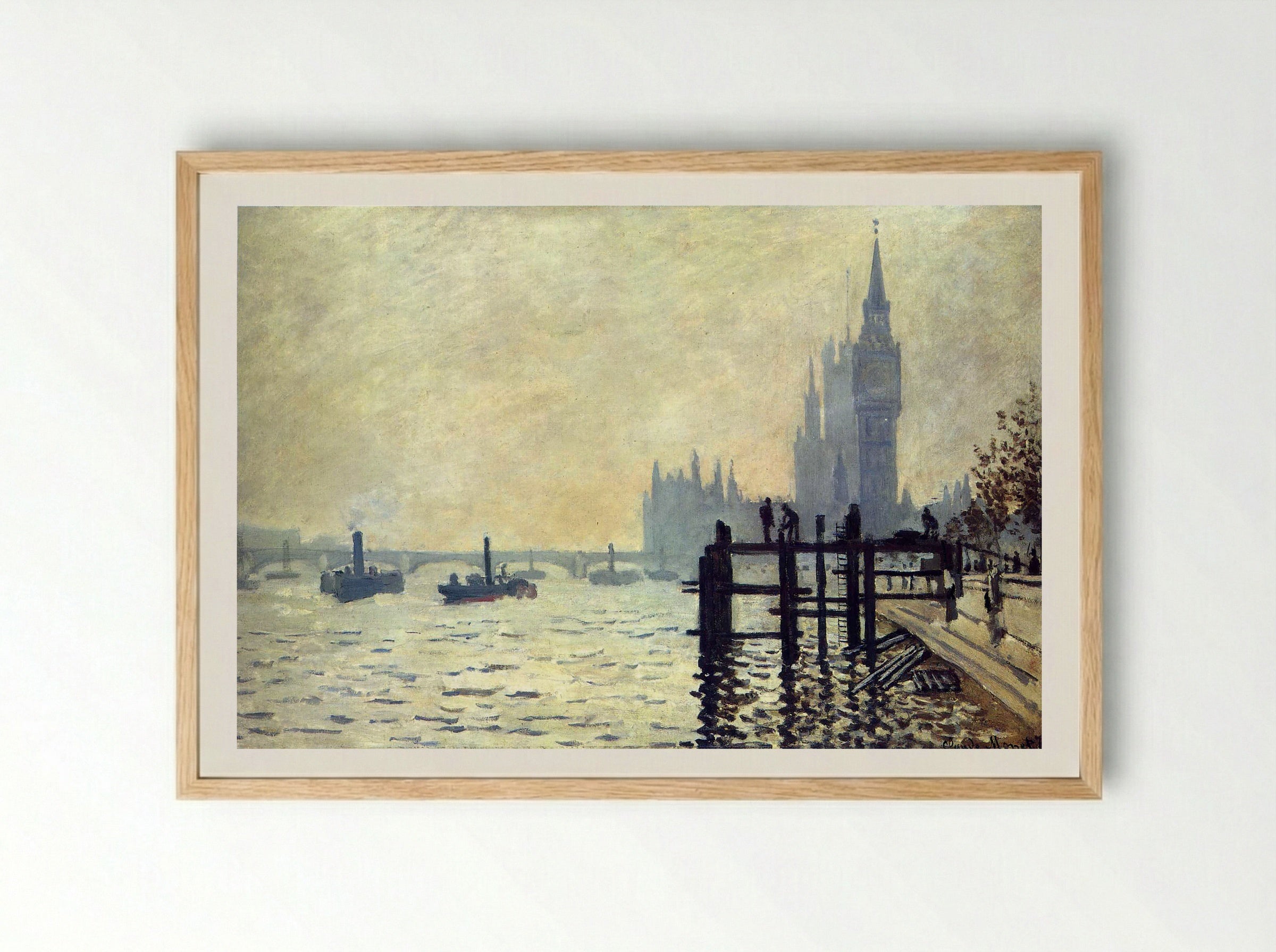 The Thames below Westminster - Claude Monet - Framed Print Wood