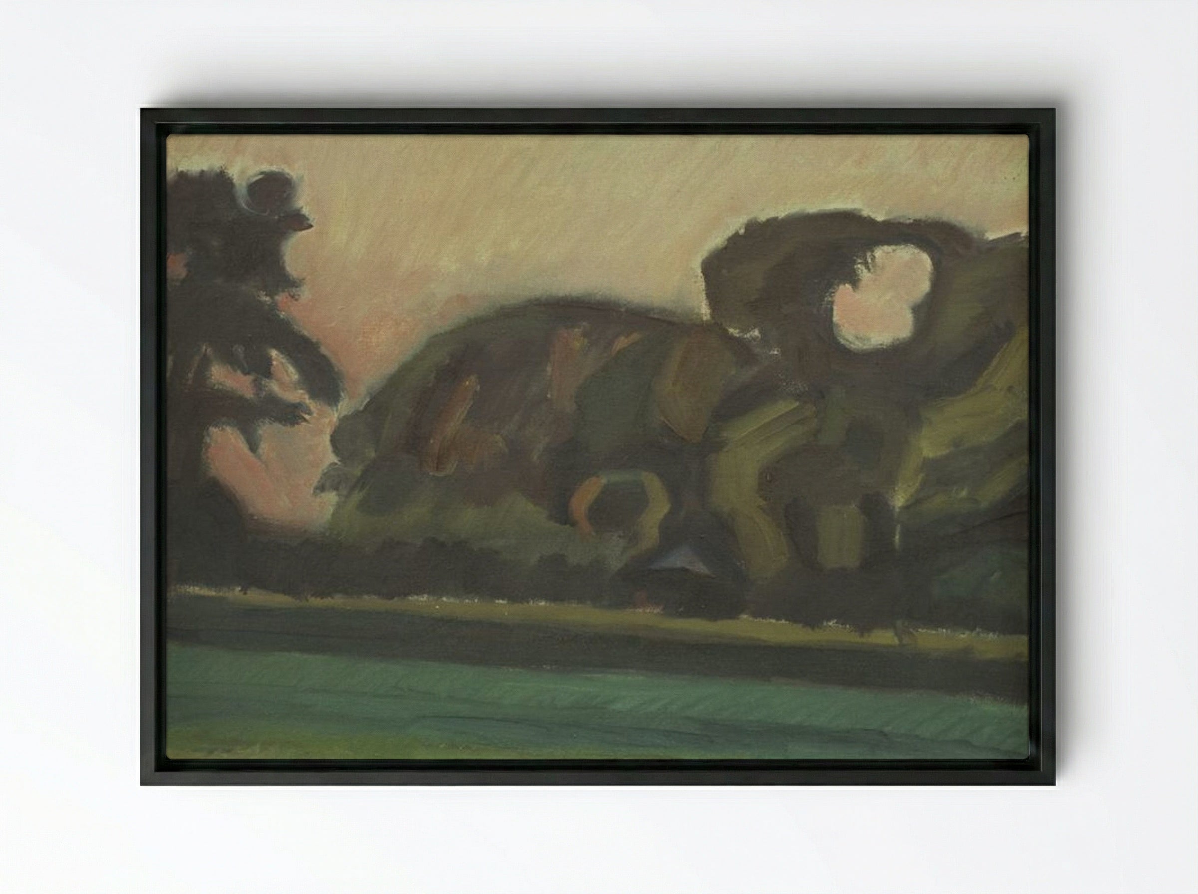 Landscape after Sunset - Harald Giersing - Framed Canvas Black