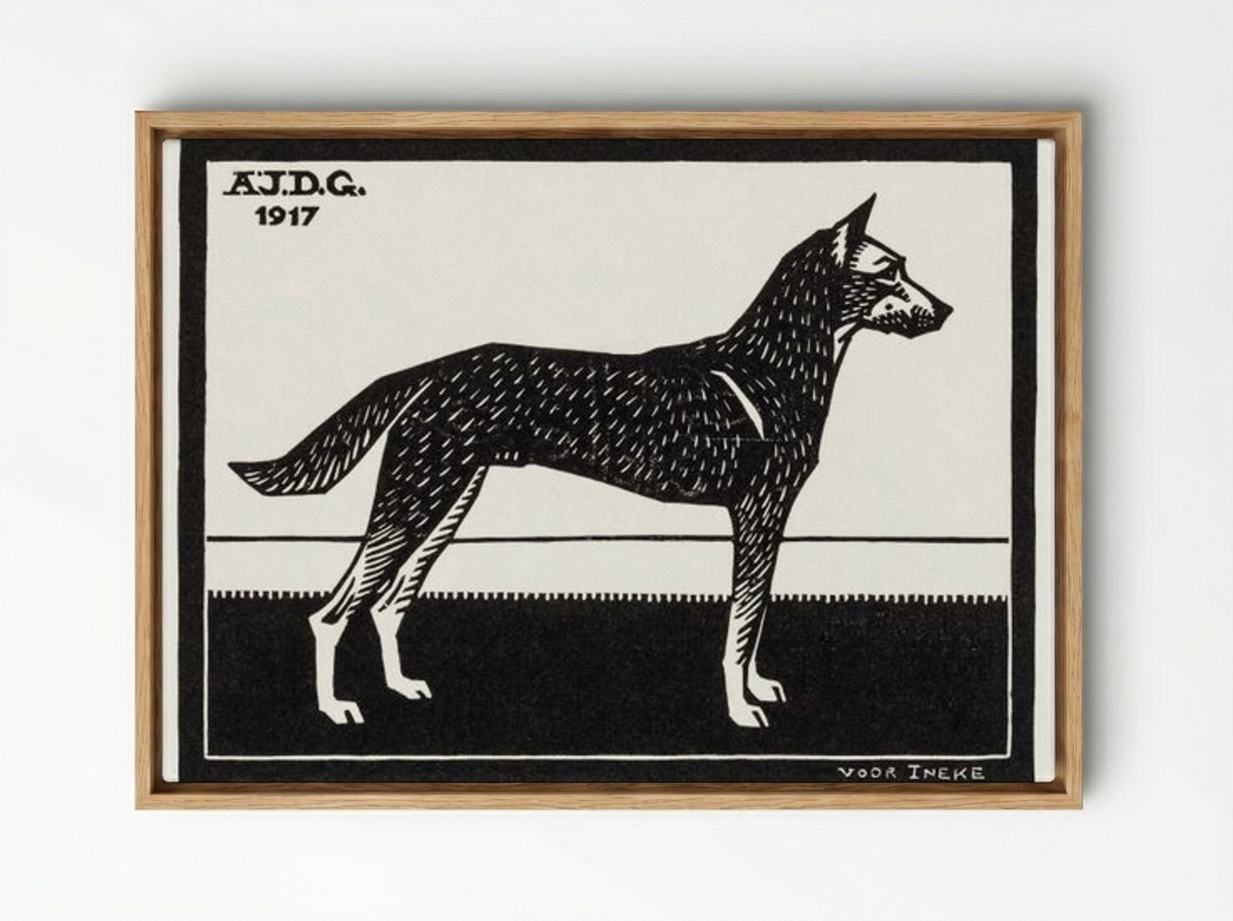 Dog - Julie de Graag - Framed Canvas Wood