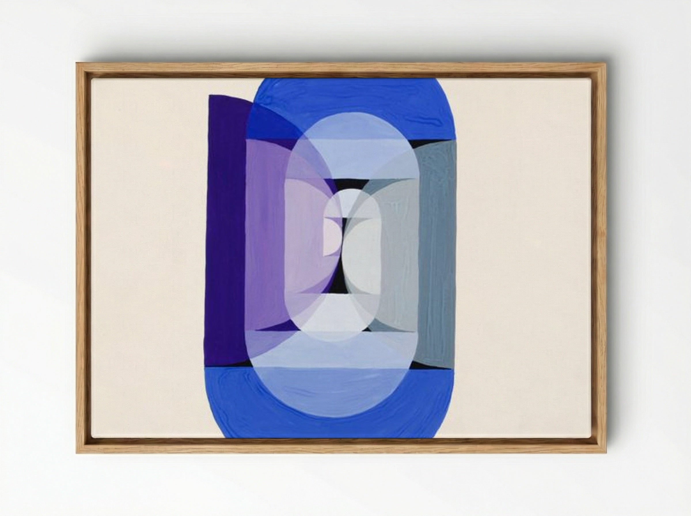 Blue, Gray, Violet Wheel - Joseph Schillinger - Framed Canvas Wood