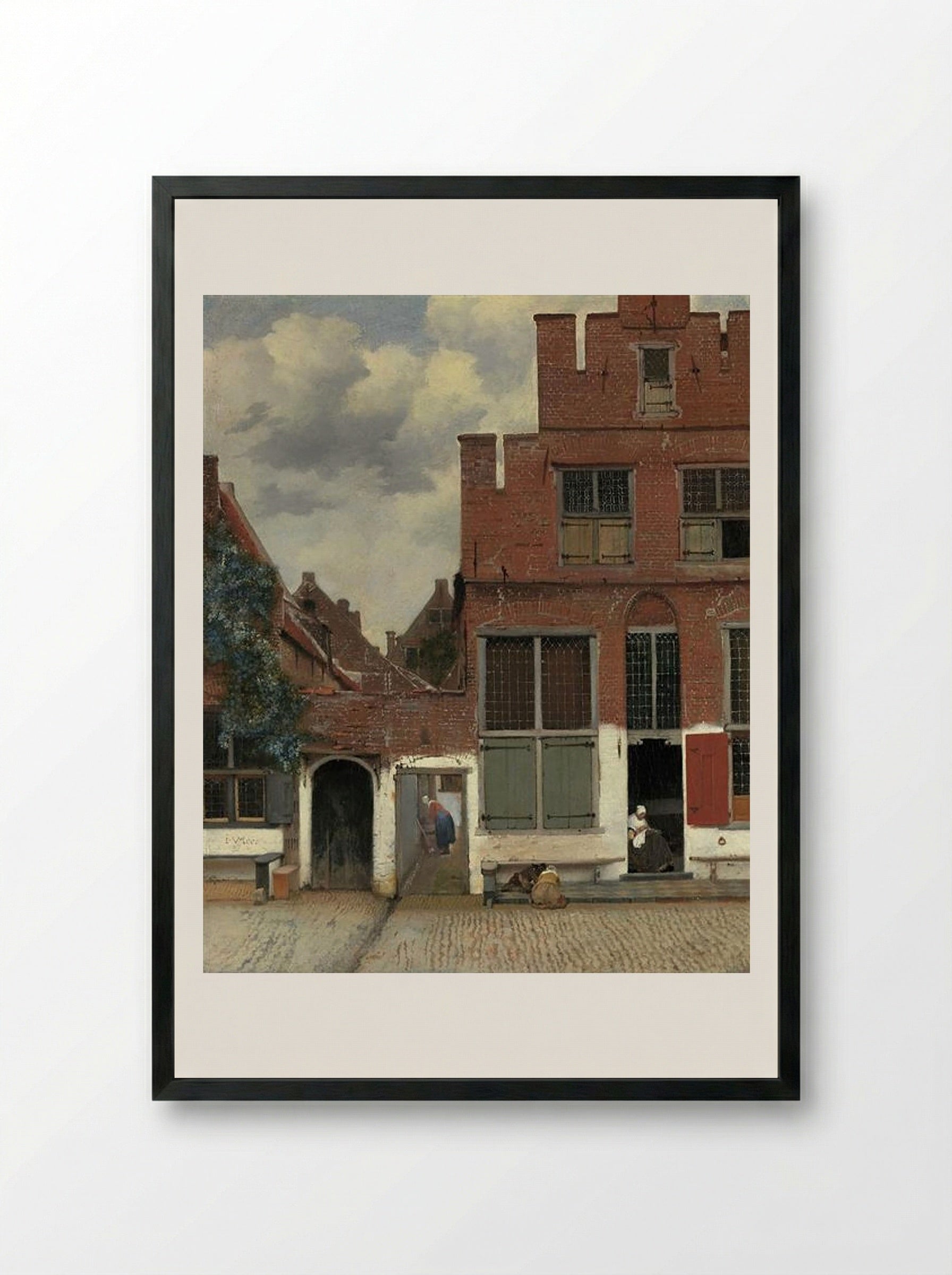 The Little Street - Johannes Vermeer - Framed Print Black