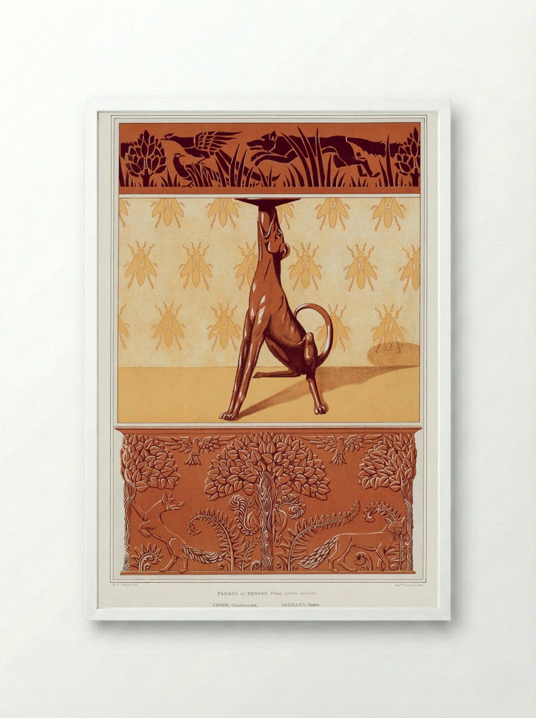 L'Animal dans la Décoration, Plate 26 - Fine Art Print - Framed Print White