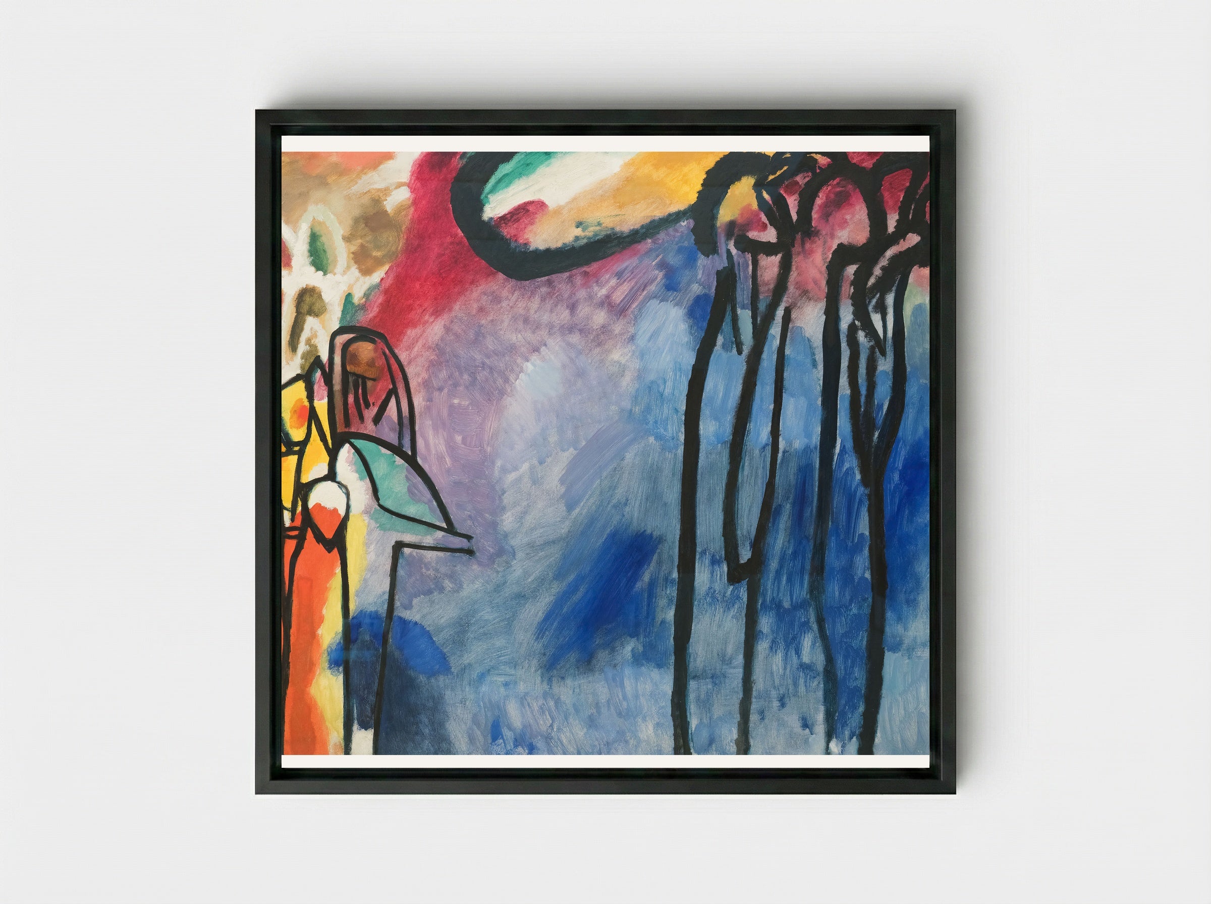 Improvisation 19 - Wassily Kandinsky - Framed Canvas Black