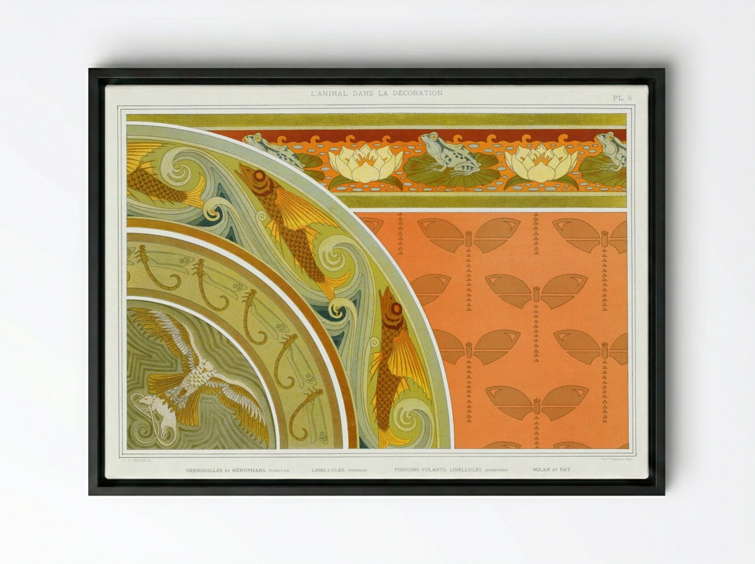 L'Animal dans la Décoration, Plate 5 - Maurice Pillard Verneuil - Framed Canvas Black