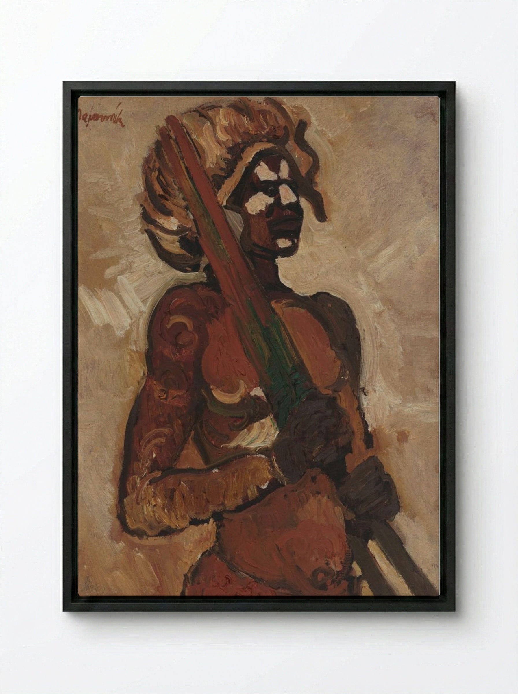 Black Warrior - Cyprián Majerník - Framed Canvas Black