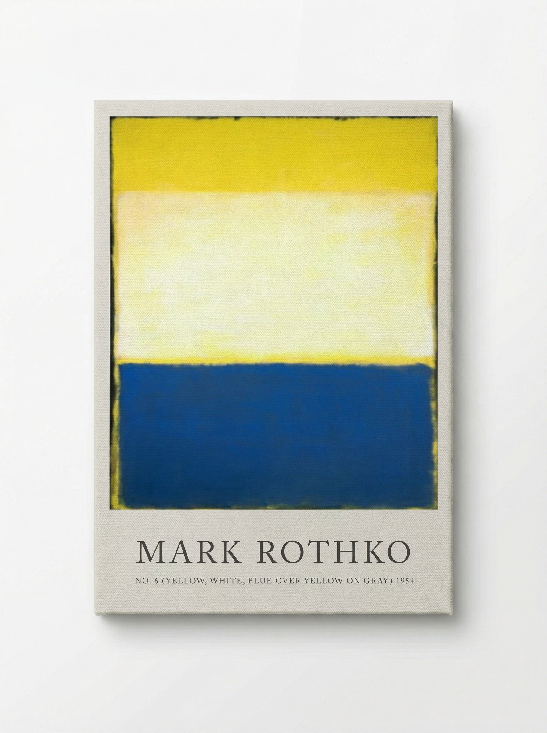 No. 6 (Yellow, White, Blue over Yellow on Gray) - Mark Rothko - Canvas