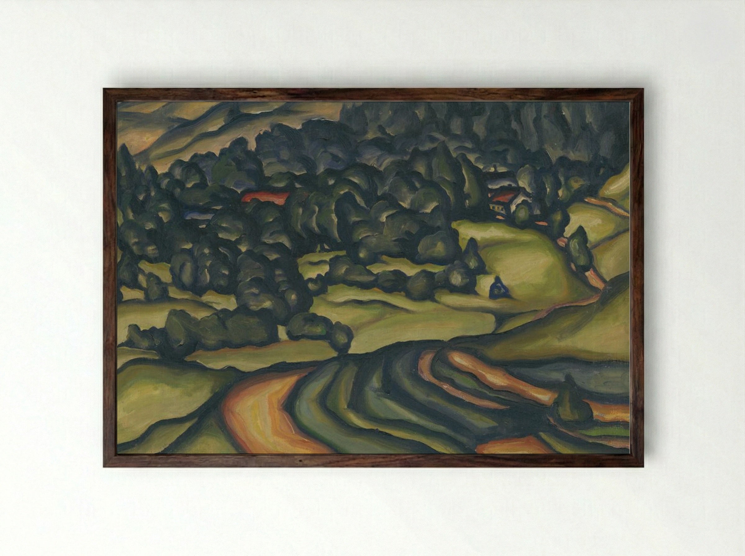 Country - Konstantin Bauer - Framed Print Dark Wood