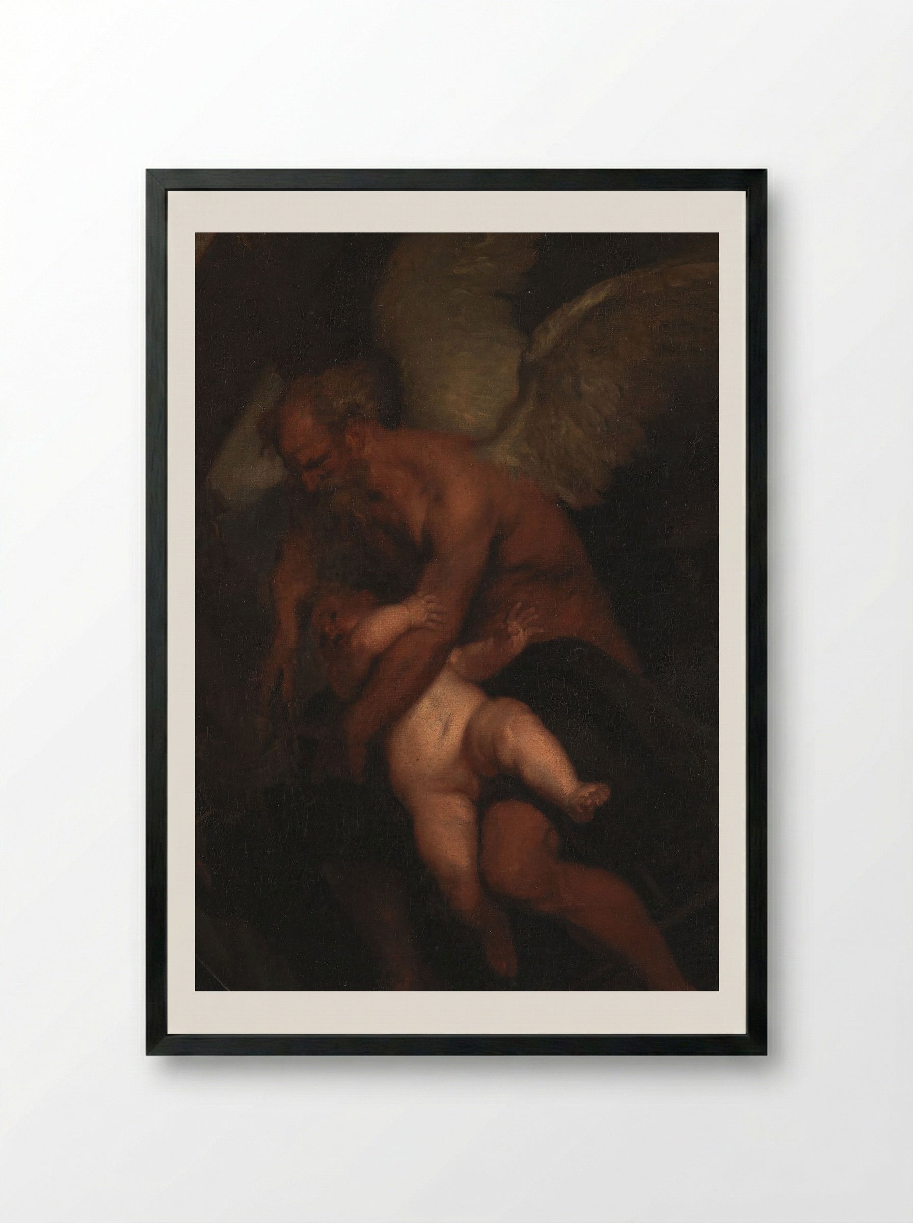 The Time that Clips Cupid's Wings - Caspar Netscher - Framed Print Black