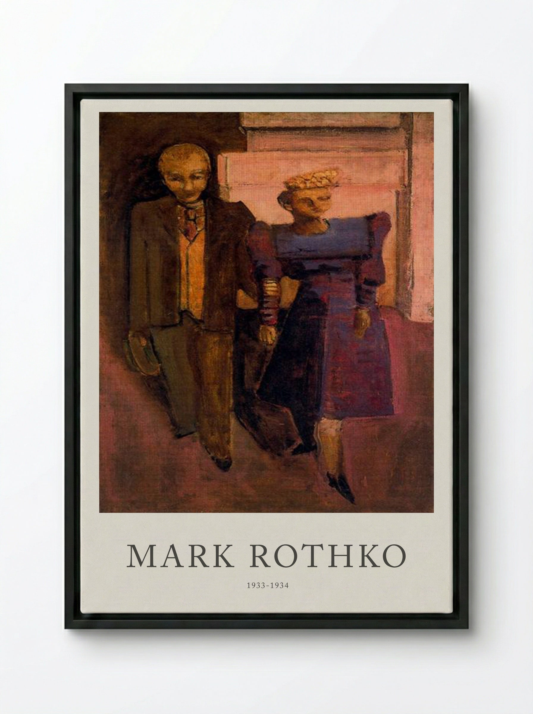 Untitled (Couple in Cityscape) - Mark Rothko - Framed Canvas Black