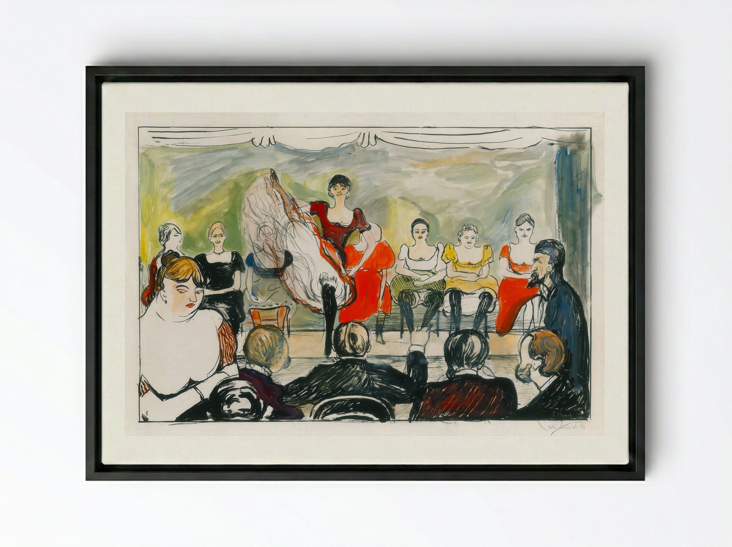 Tingeltangel - Edvard Munch - Framed Canvas Black