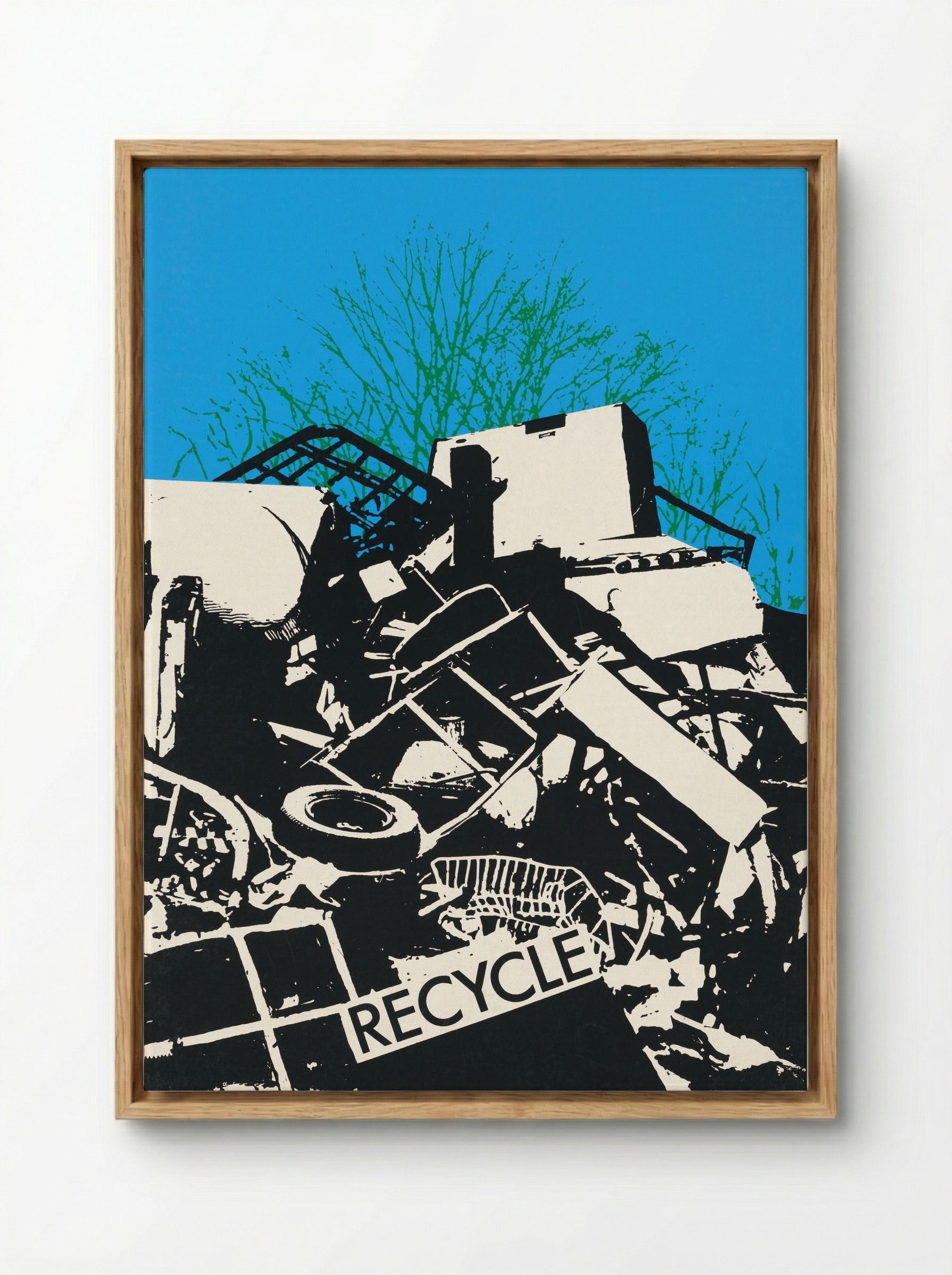 Recycle - Graphic Workshop - Framed Canvas Wood
