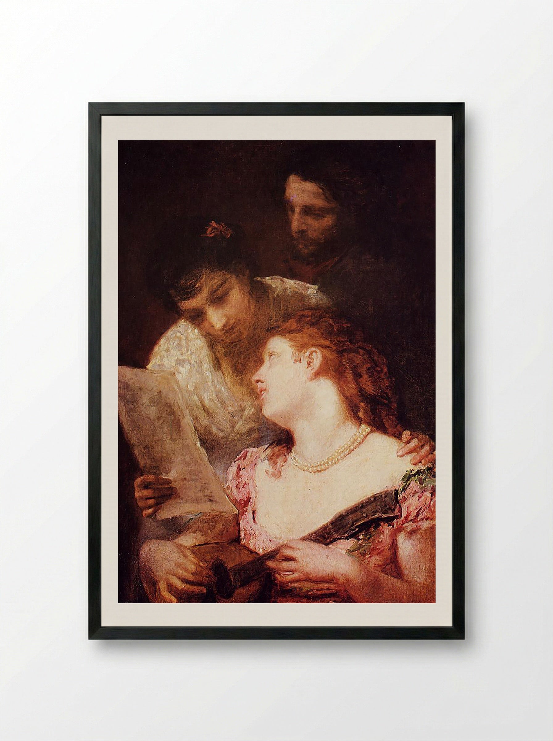 A Musical Party - Ford Madox Brown - Framed Print Black