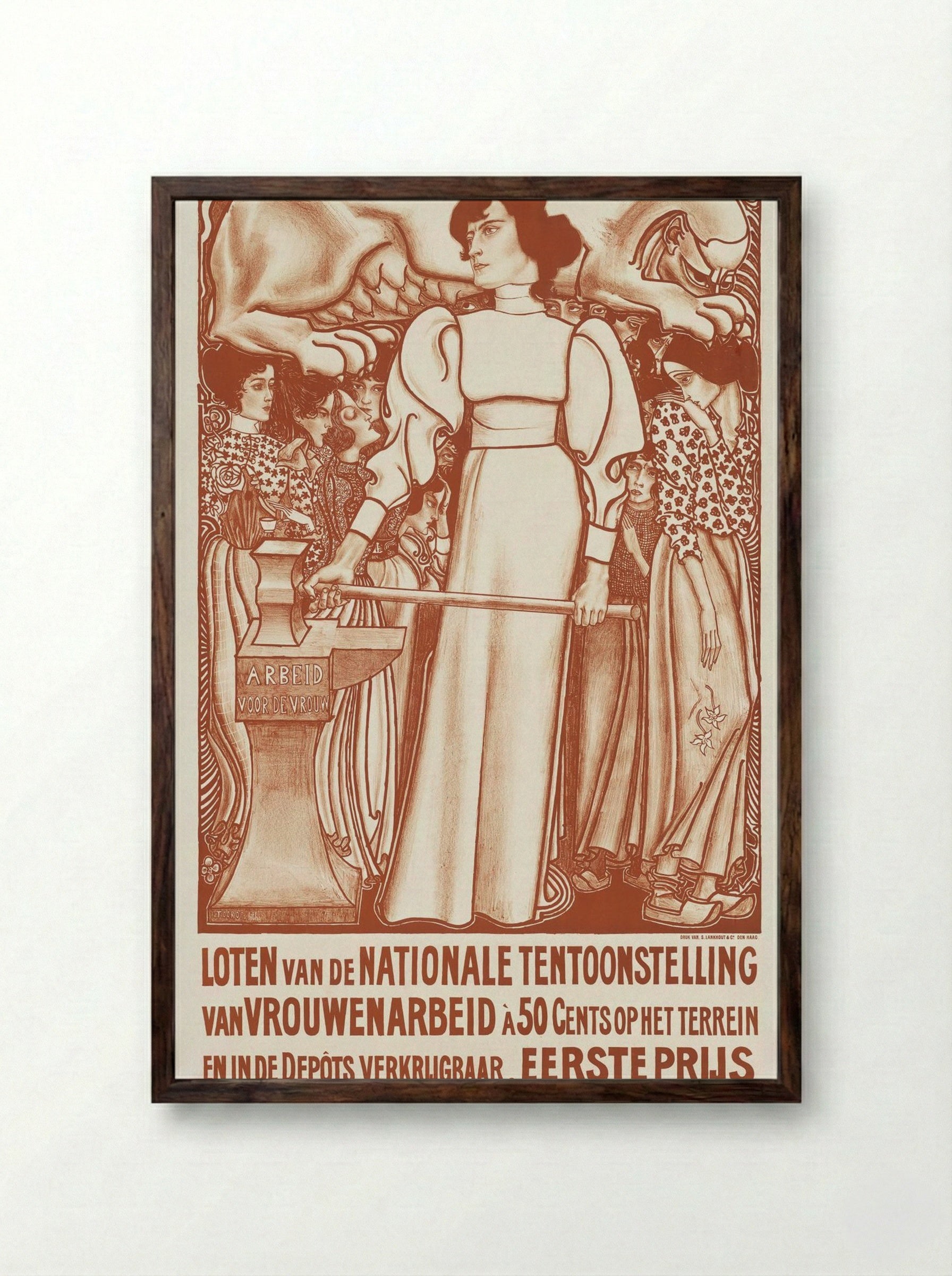 Labor for the Woman - Jan Toorop - Framed Print Dark Wood