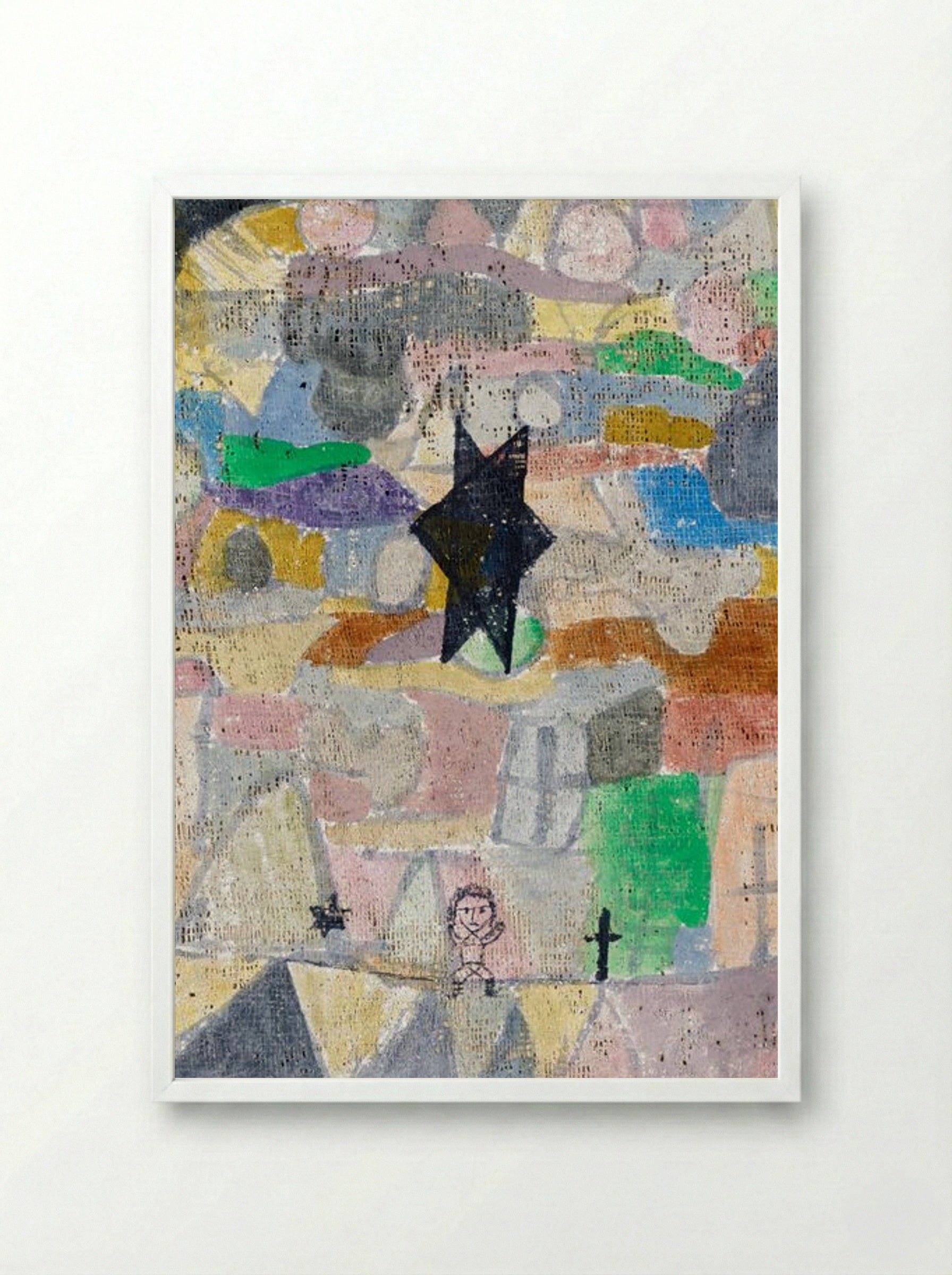 Under a Black Star - Paul Klee - Framed Print White