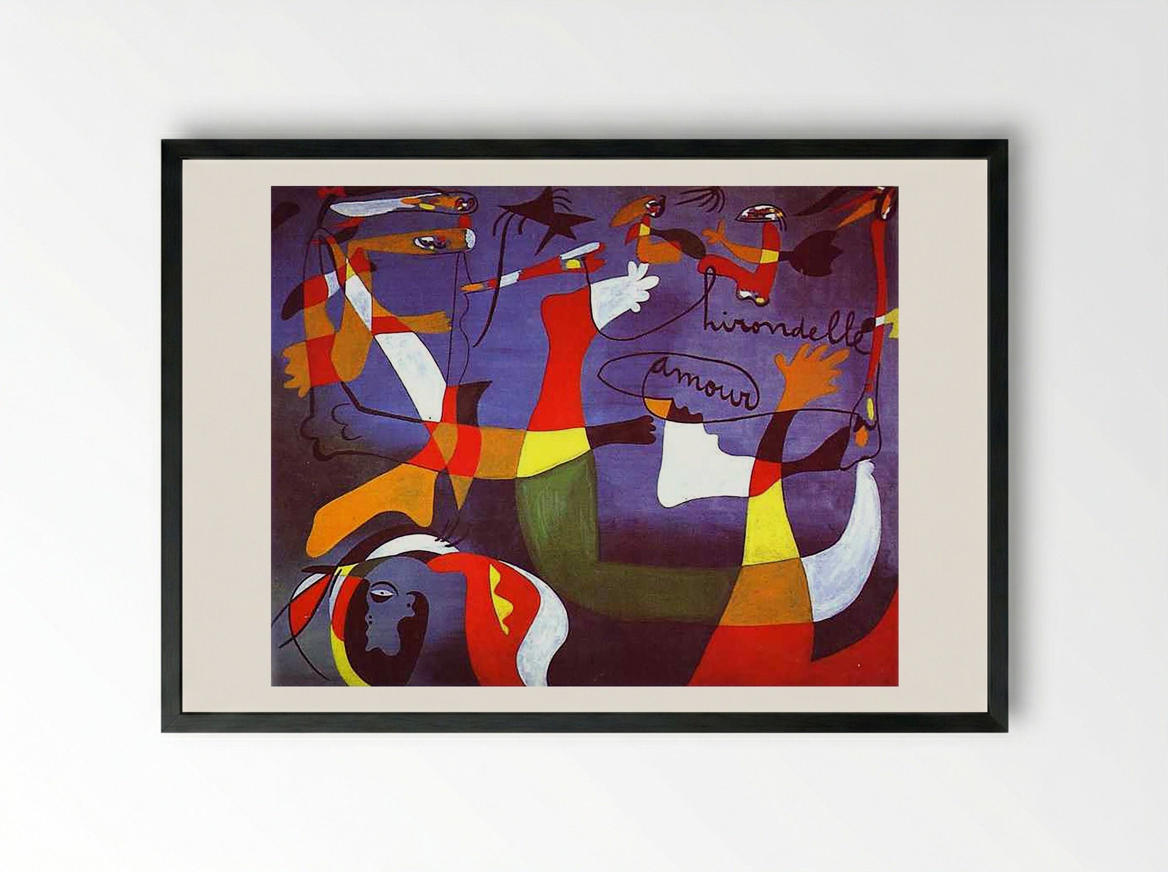 Swallow, Love - Joan Miró - Framed Print Black