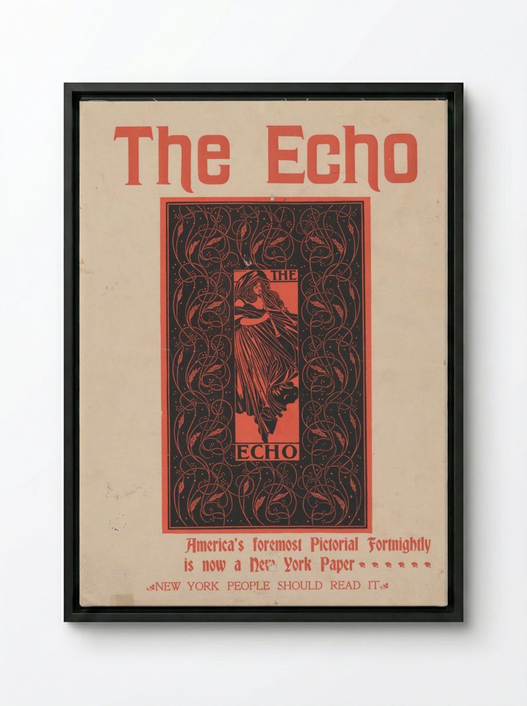 The Echo - America's Foremost Pictorial Fortnightly - Will H. Bradley - Framed Canvas Black