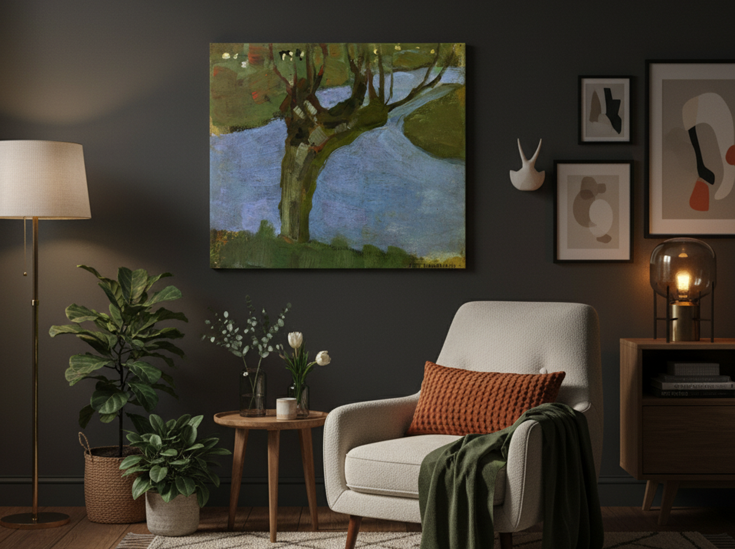 Irrigation Ditch with Mature Willow - Piet Mondrian - Lifestyle