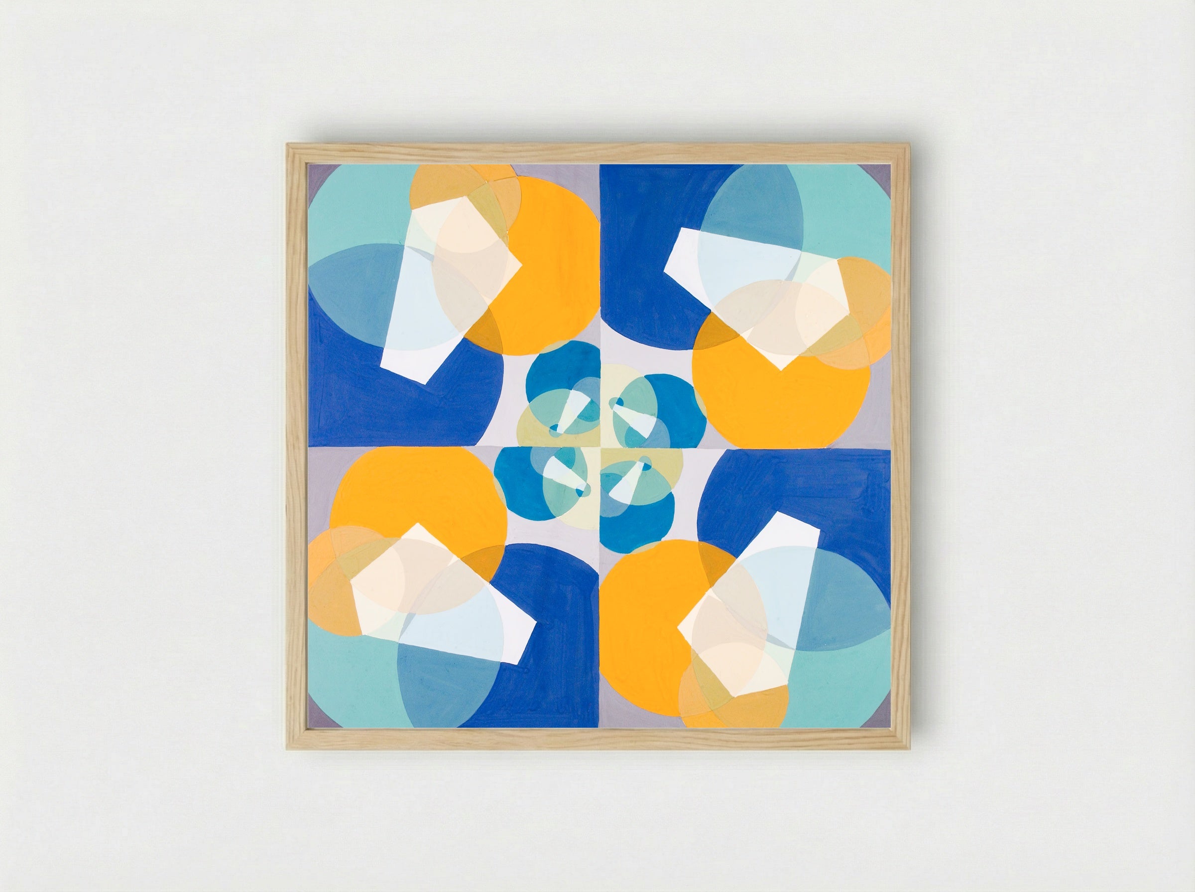 Green Squares - Joseph Schillinger - Framed Print Wood