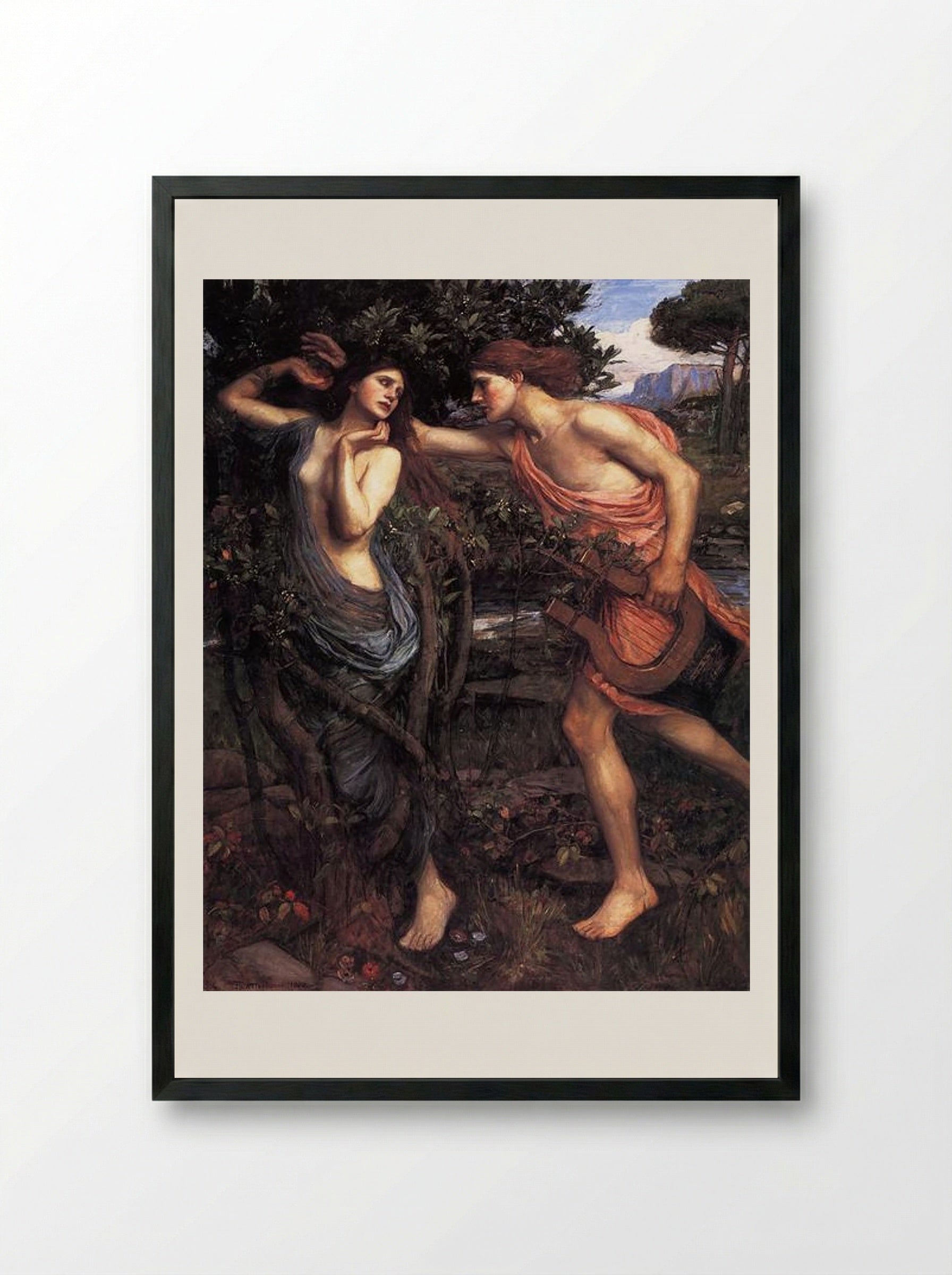 Apollo and Daphne - John William Waterhouse - Framed Print Black