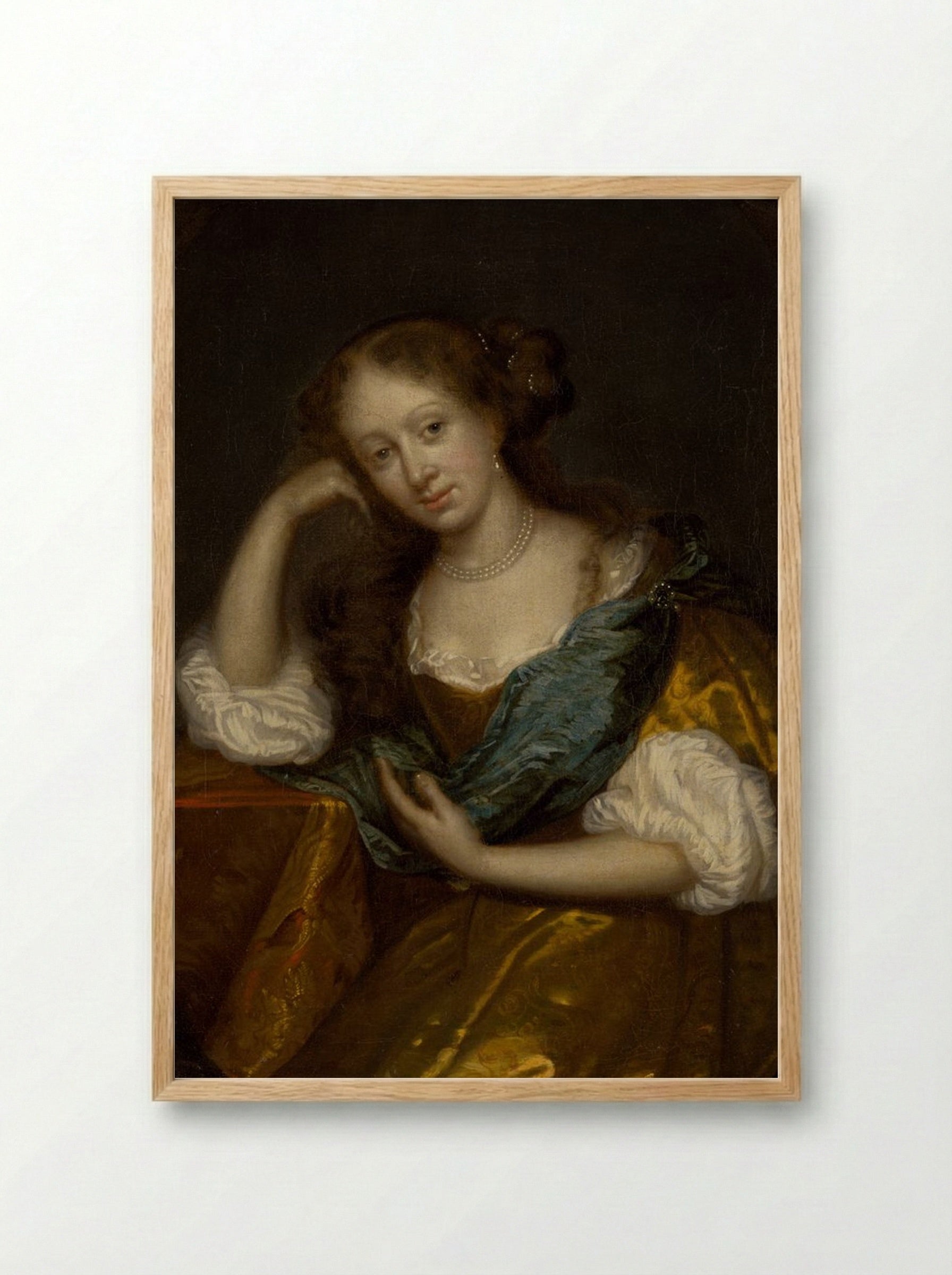 In Thought - Godfried Schalcken - Framed Print Wood