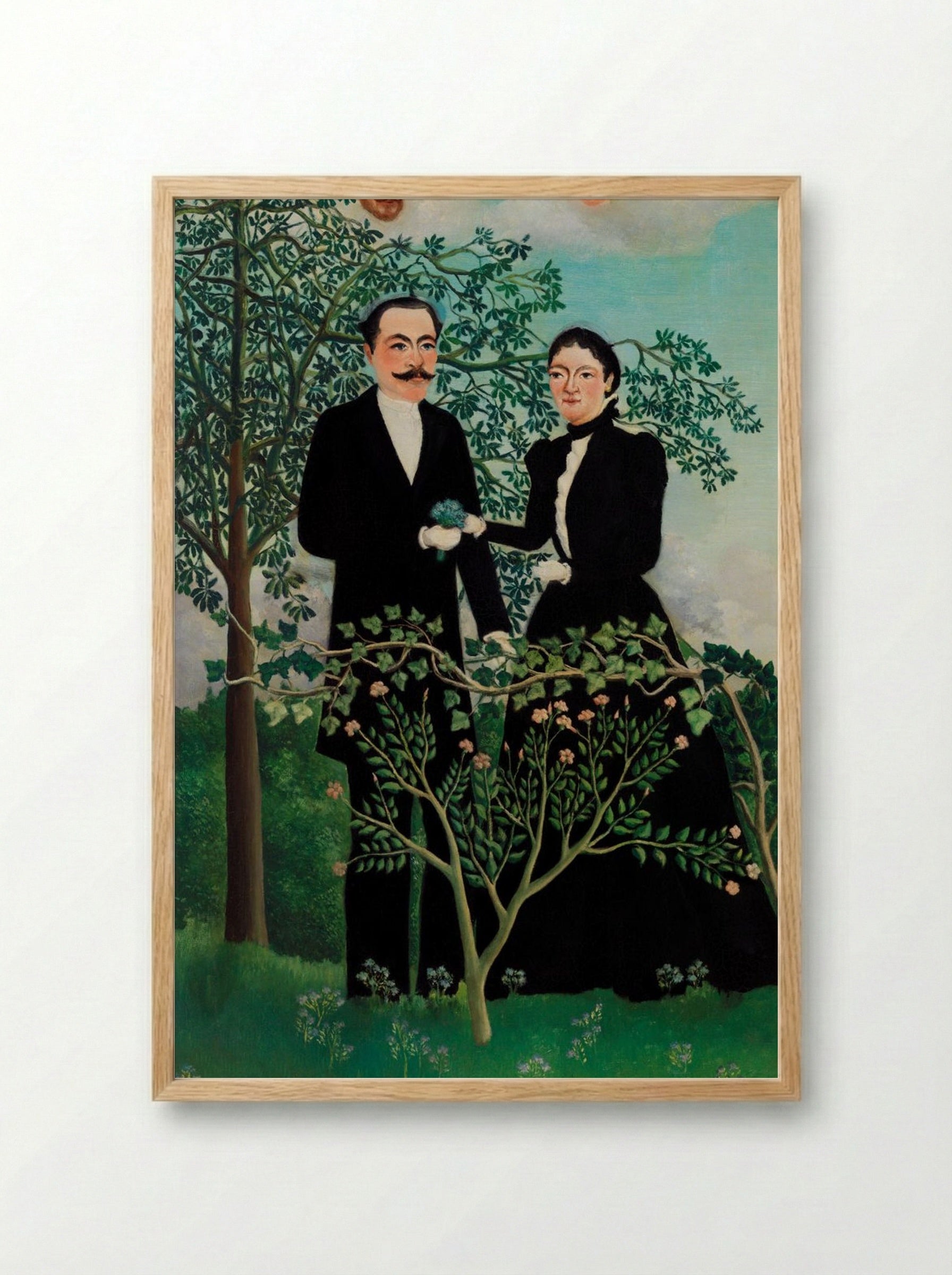 The Past and the Present, or Philosophical Thought - Henri Rousseau - Framed Print Wood