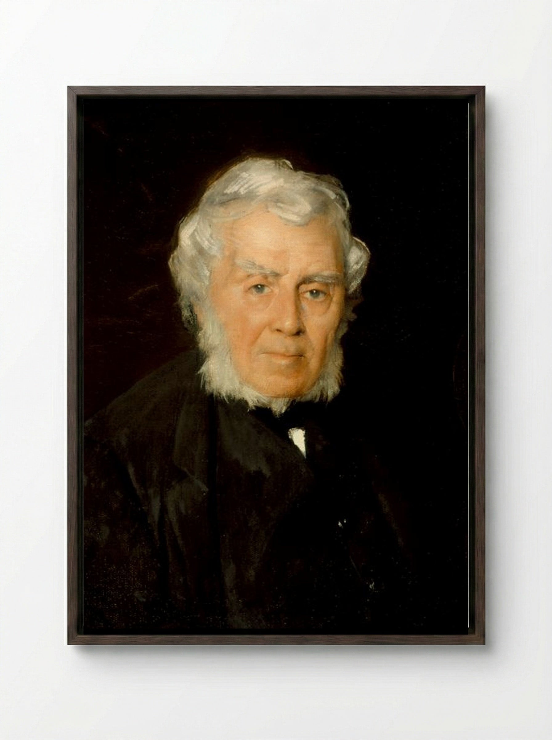 Portrait of Robert Walter Weir - Julian Alden Weir - Framed Canvas Dark Wood