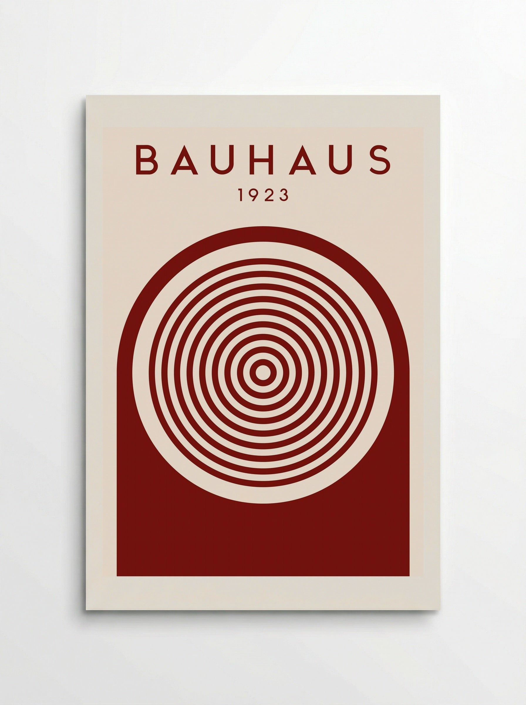 Bauhaus 1923 Concentric Circles – Deep Red Print - Poster