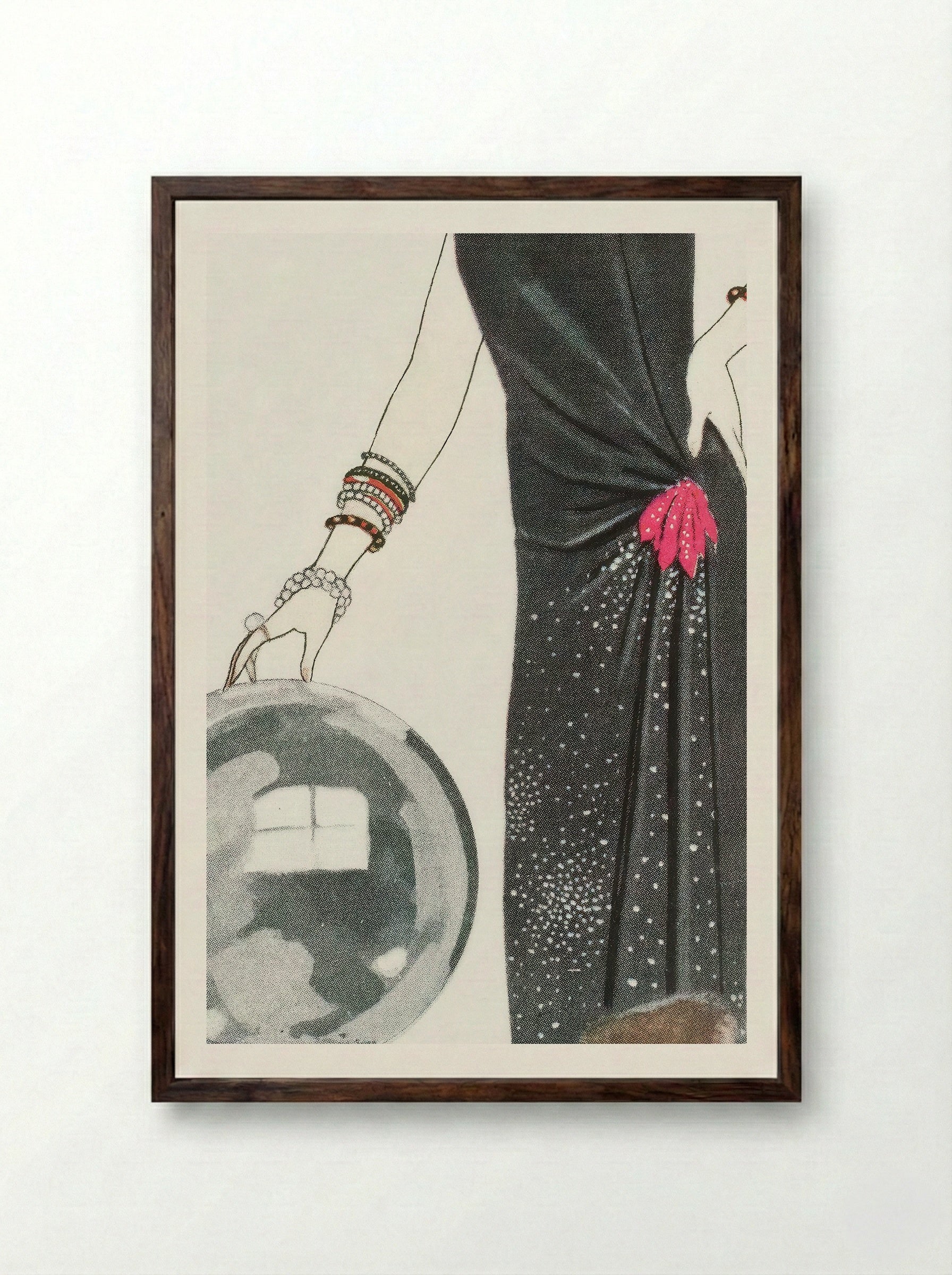 L'Empire du Monde, Robe du Soir, de Worth - George Barbier - Framed Print Dark Wood
