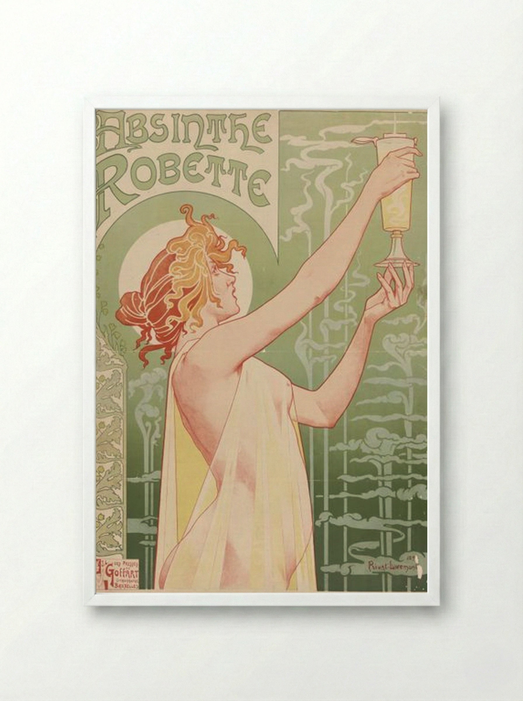 Absinthe Robette - Privat Livemont - Framed Print White