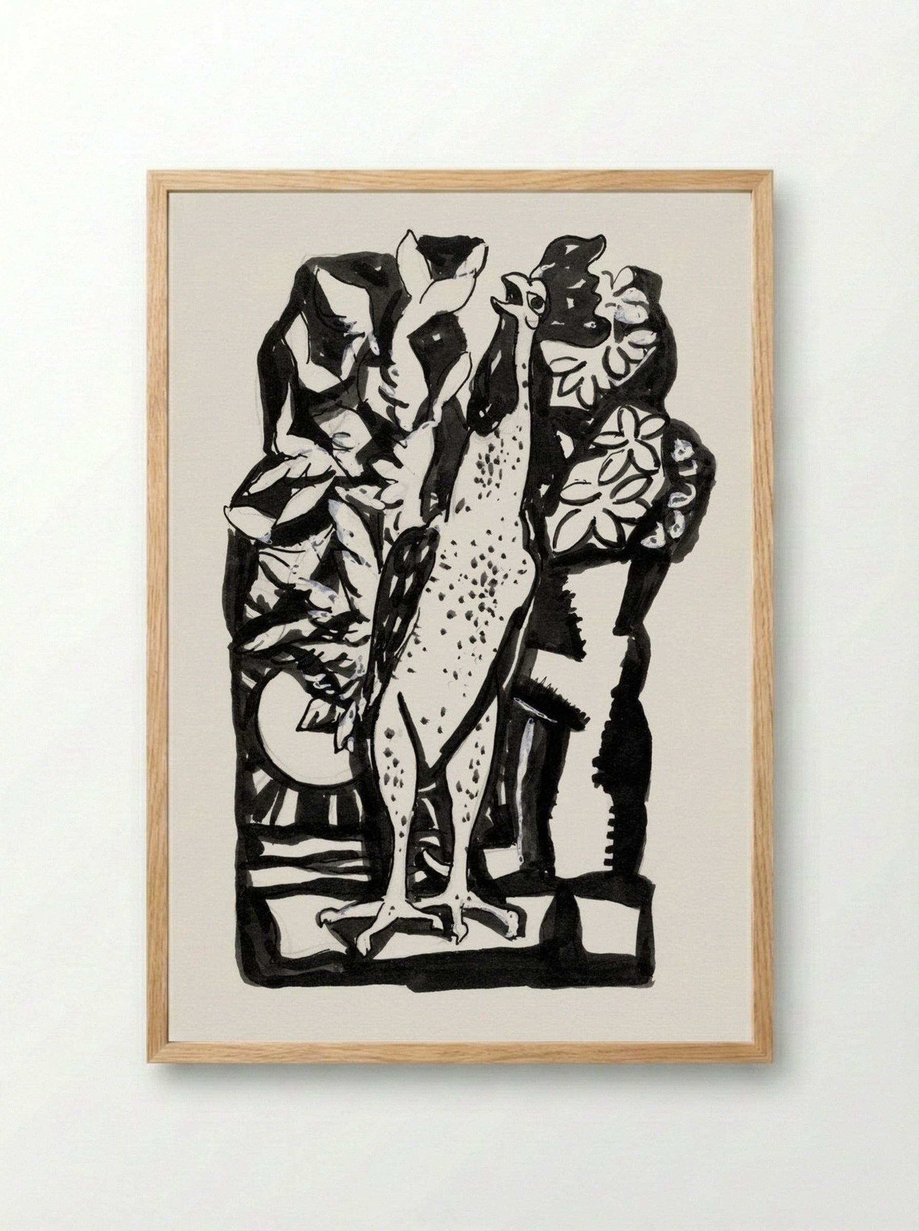 Crowing Rooster - Leo Gestel - Framed Print Wood