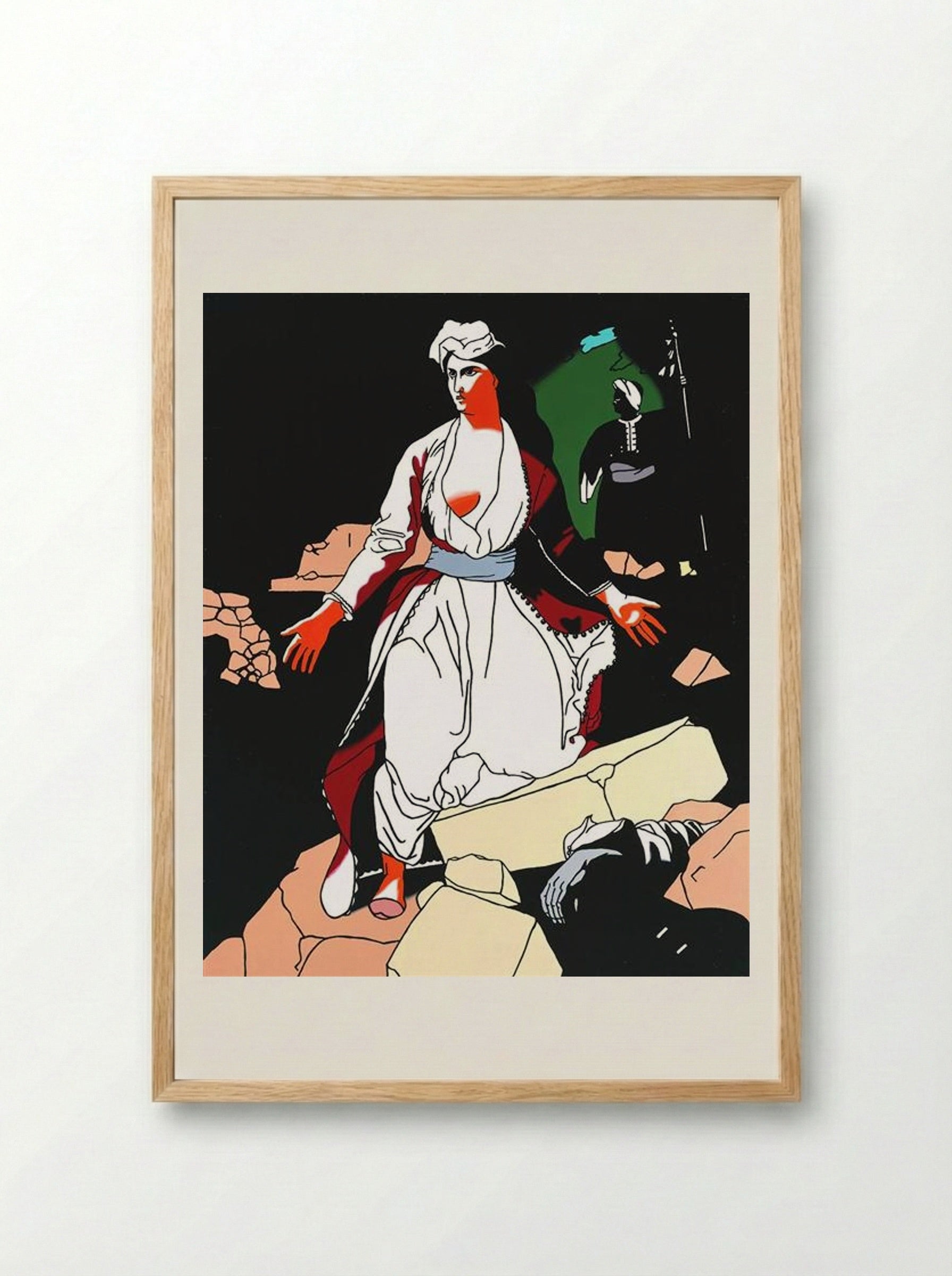 Greece Expiring on the Ruins of Missolonghi (after Delacroix) - Patrick Caulfield - Framed Print Wood