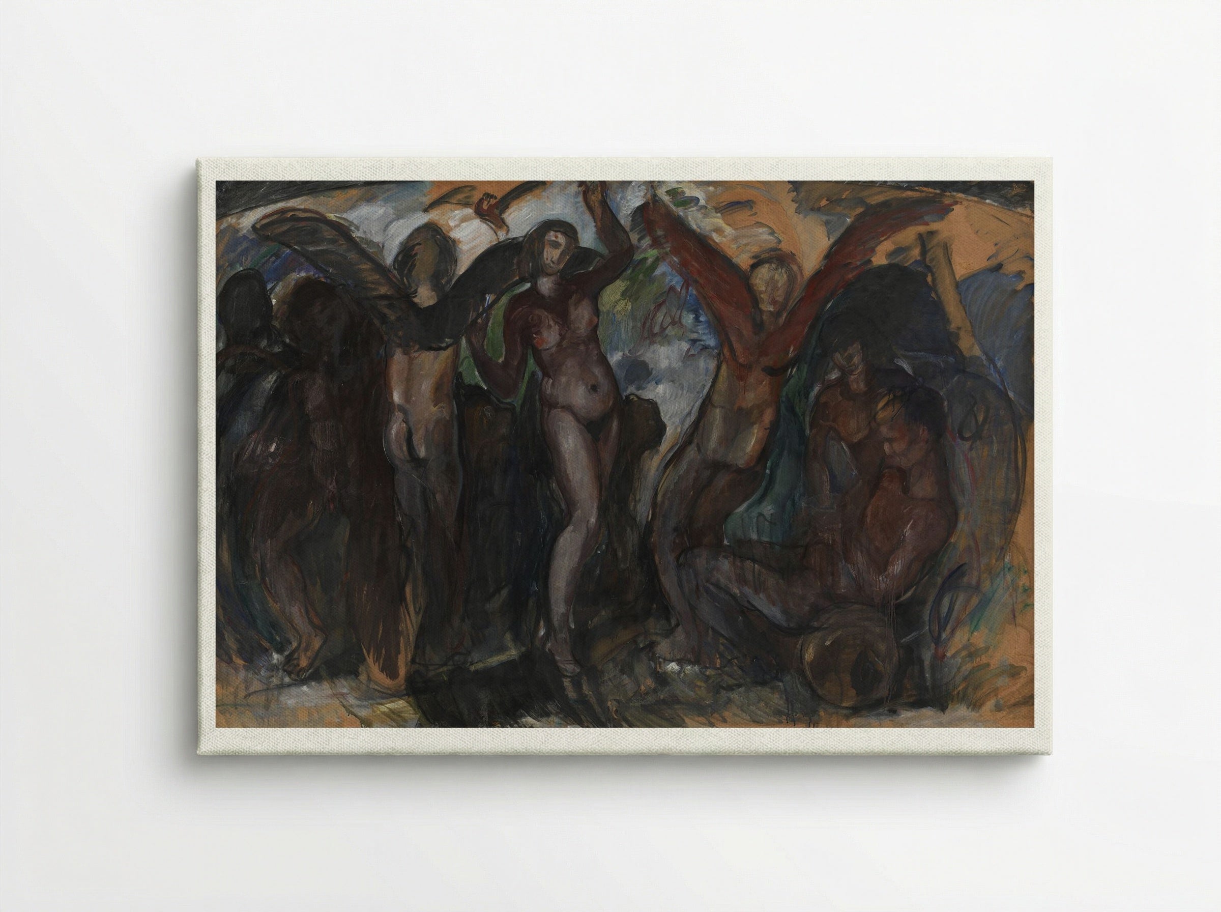 Figure Composition with Back Edges - Jens Adolf Jerichau - Canvas