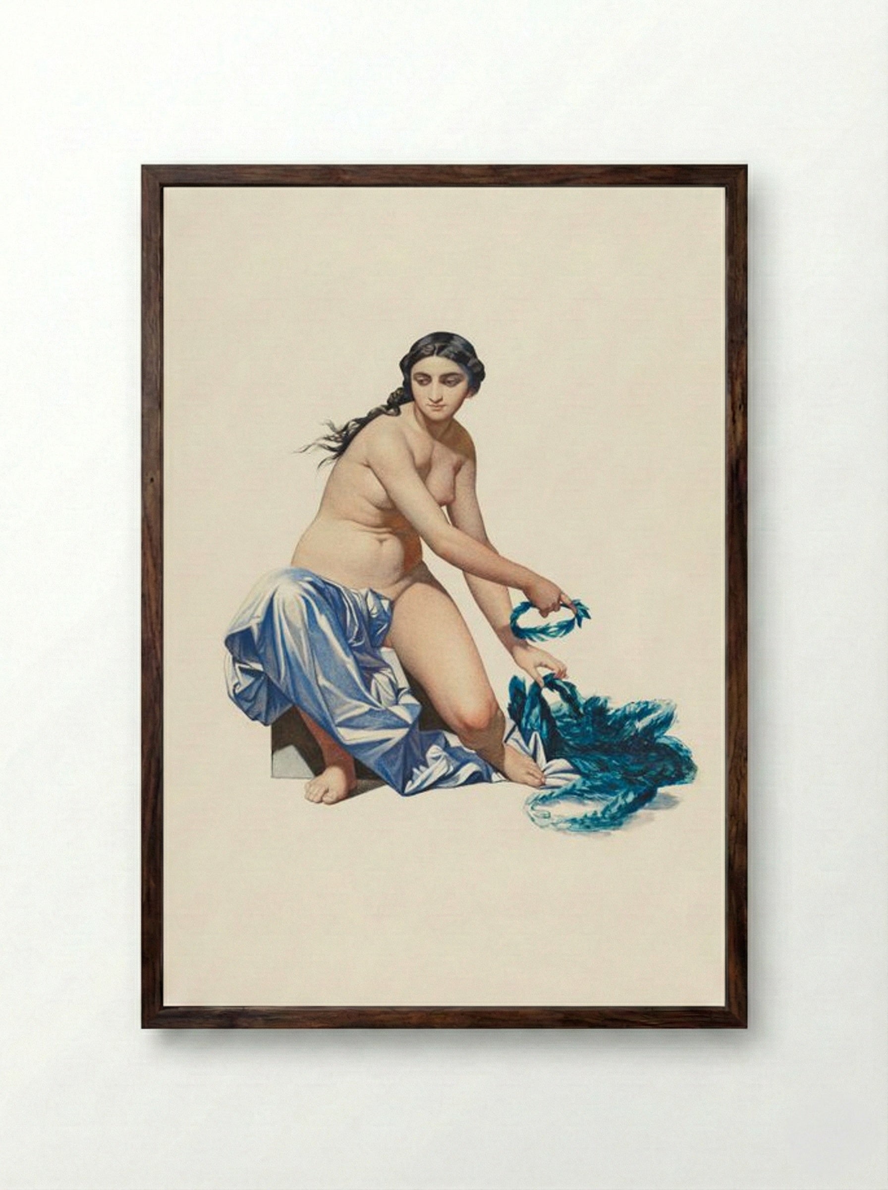 Study for a Figure of Fame - Paul Delaroche - Framed Print Dark Wood