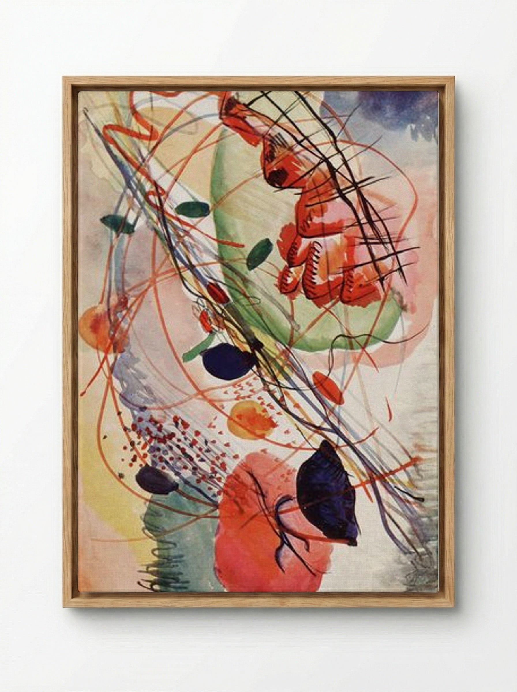 Untitled (Abstract Composition, Watercolour) - Wassily Kandinsky - Framed Canvas Wood