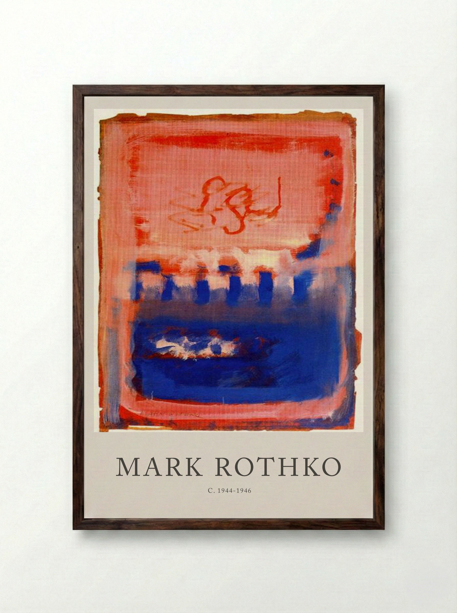 Untitled (Red and Blue Composition) - Mark Rothko - Framed Print Dark Wood