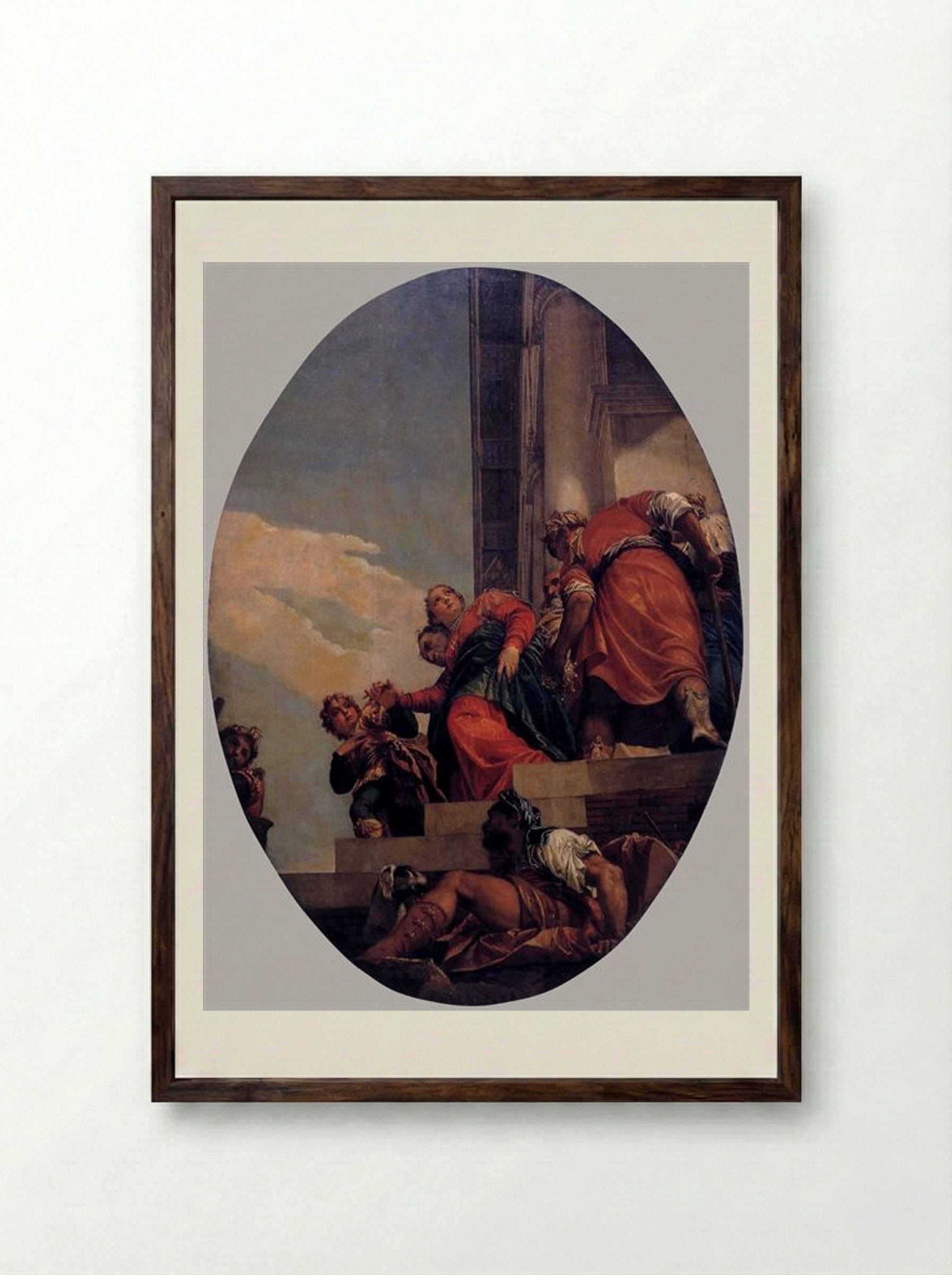 The Banishment of Vashti - Paolo Veronese - Framed Print Dark Wood