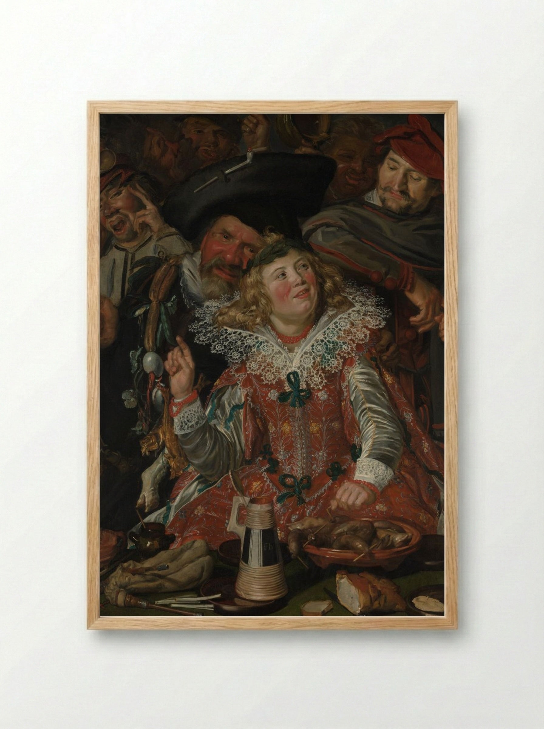 Merrymakers at Shrovetide - Frans Hals - Framed Print Wood
