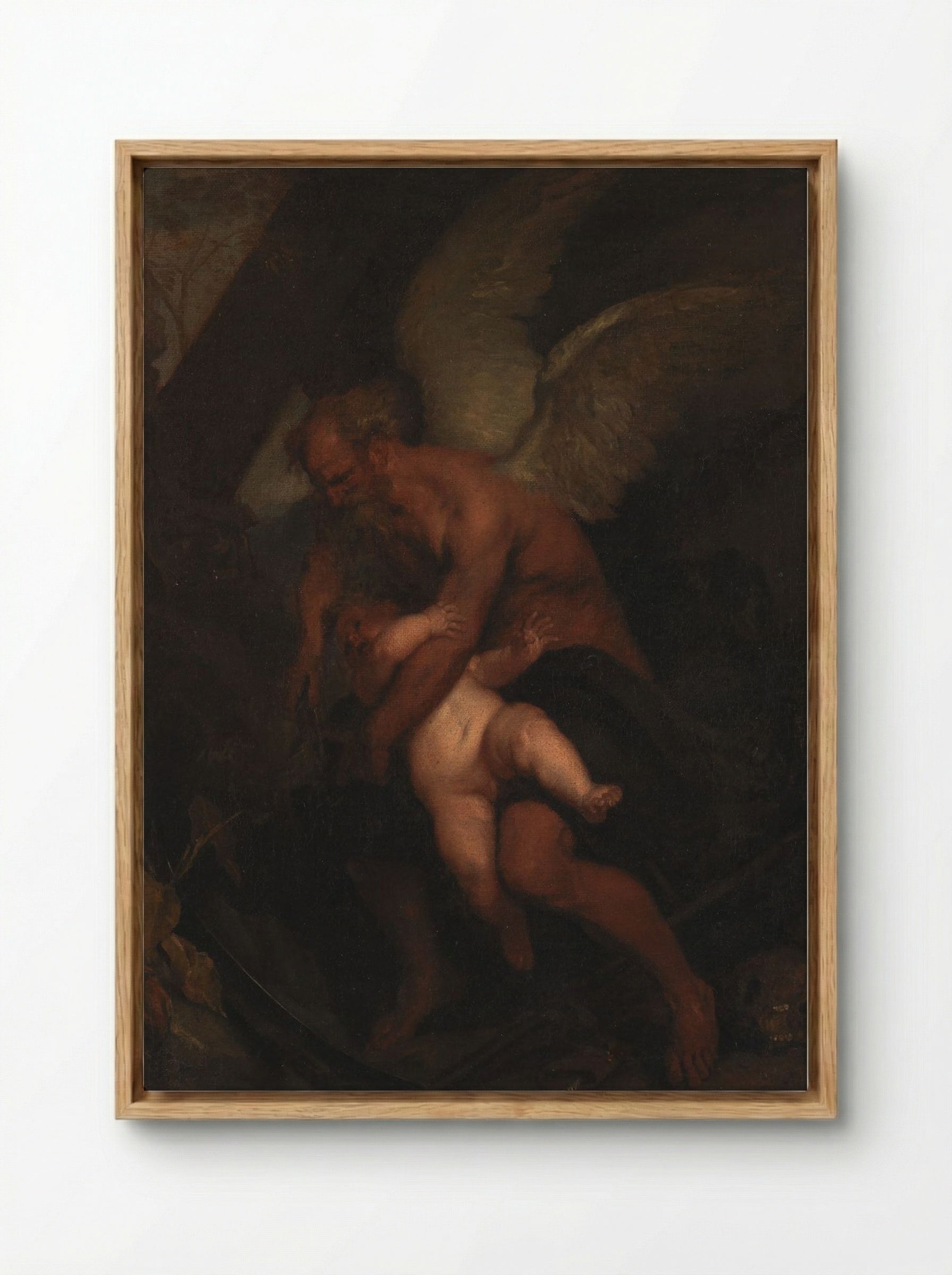 The Time that Clips Cupid's Wings - Caspar Netscher - Framed Canvas Wood