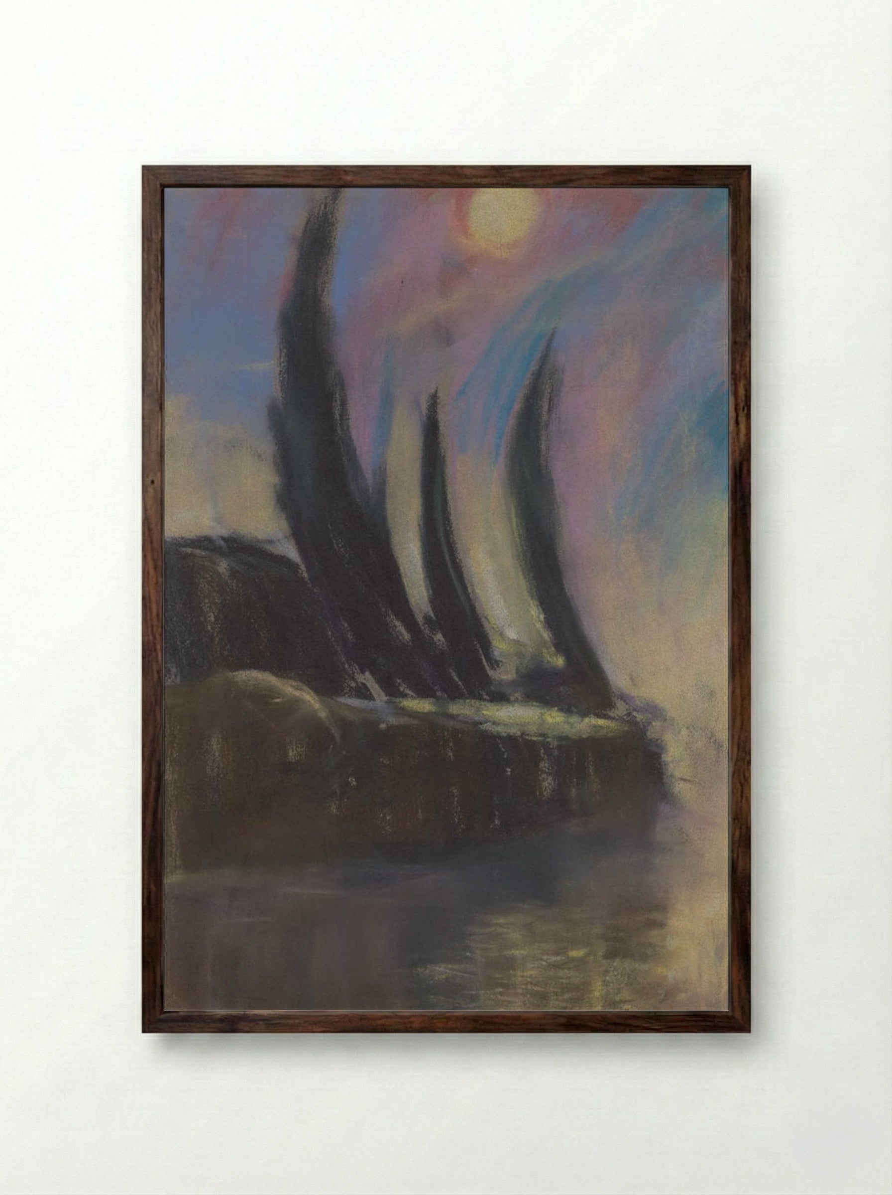 Night Mood - Zolo Palugyay - Framed Print Dark Wood