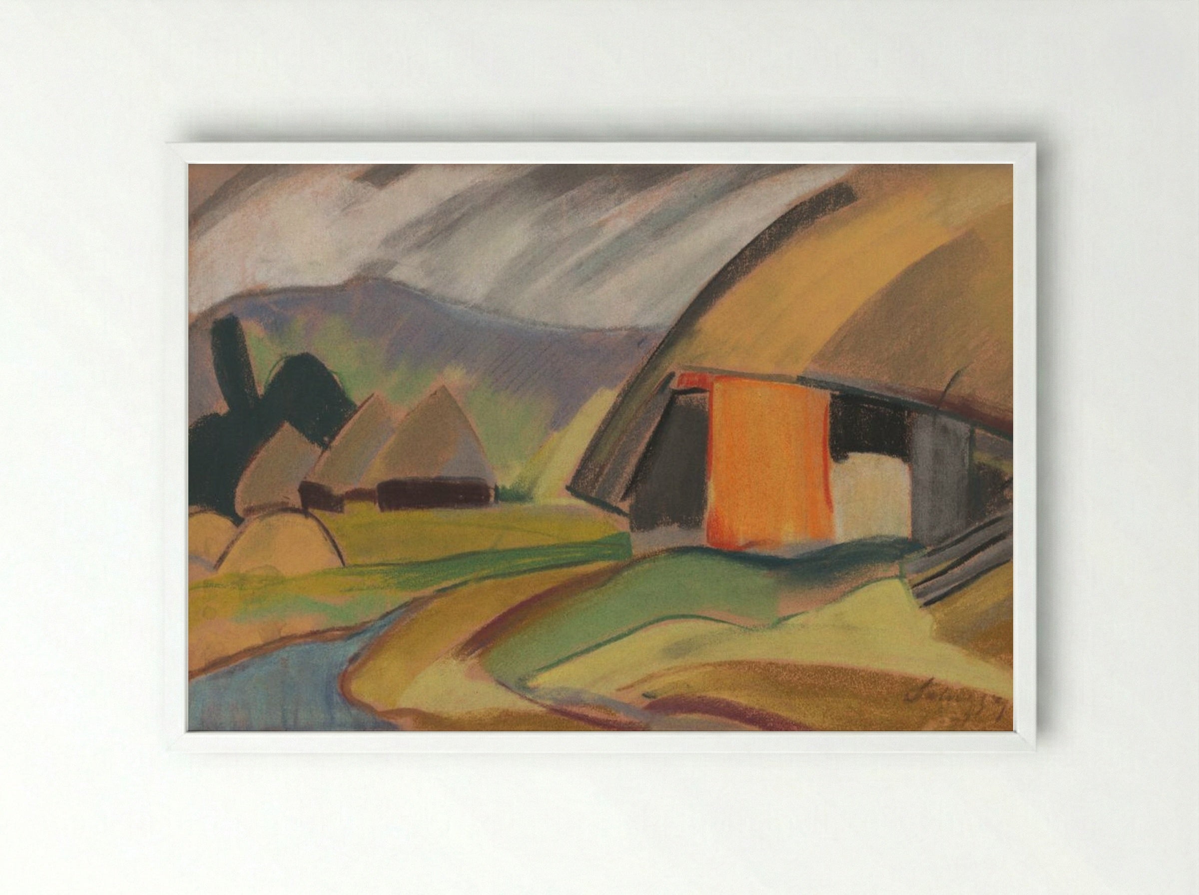 By the Village - Zolo Palugyay - Framed Print White