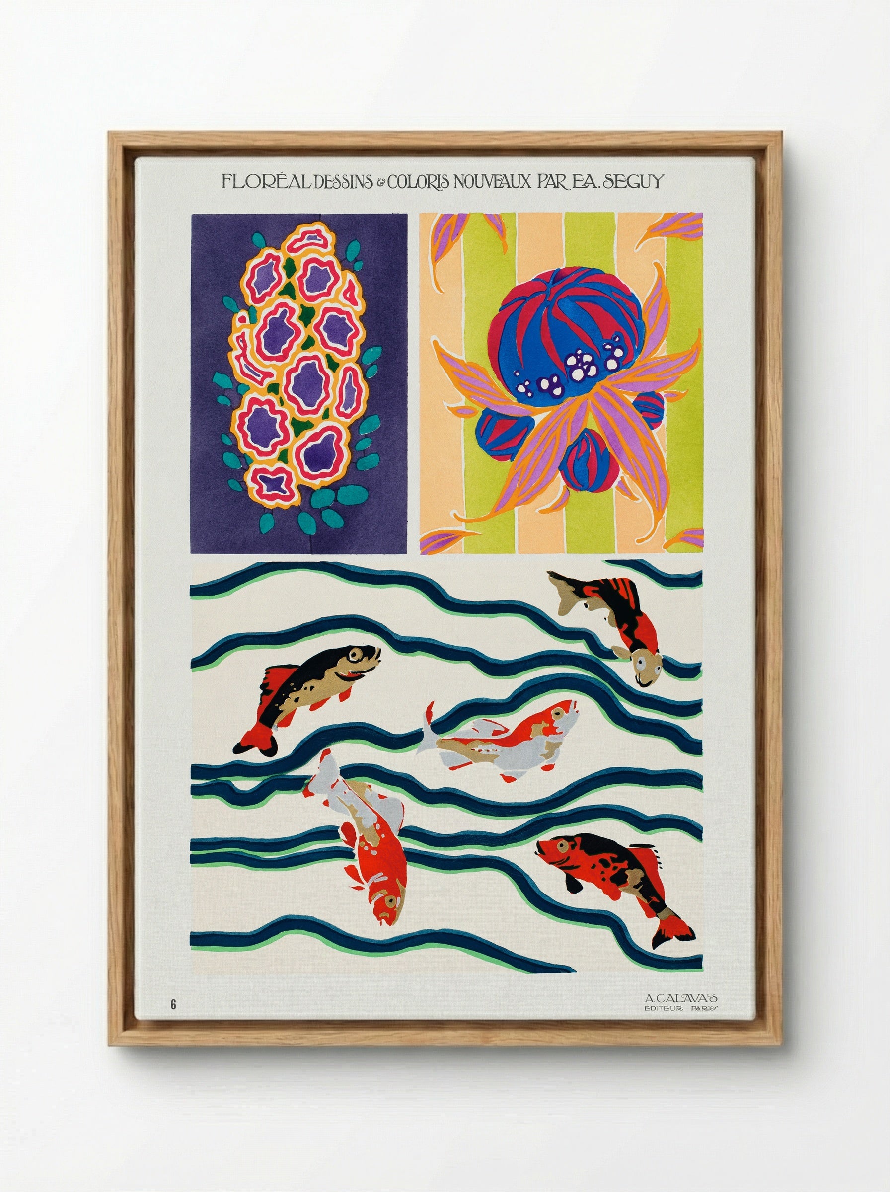 Floréal Dessins et Coloris Nouveaux - Émile-Allain Séguy - Framed Canvas Wood