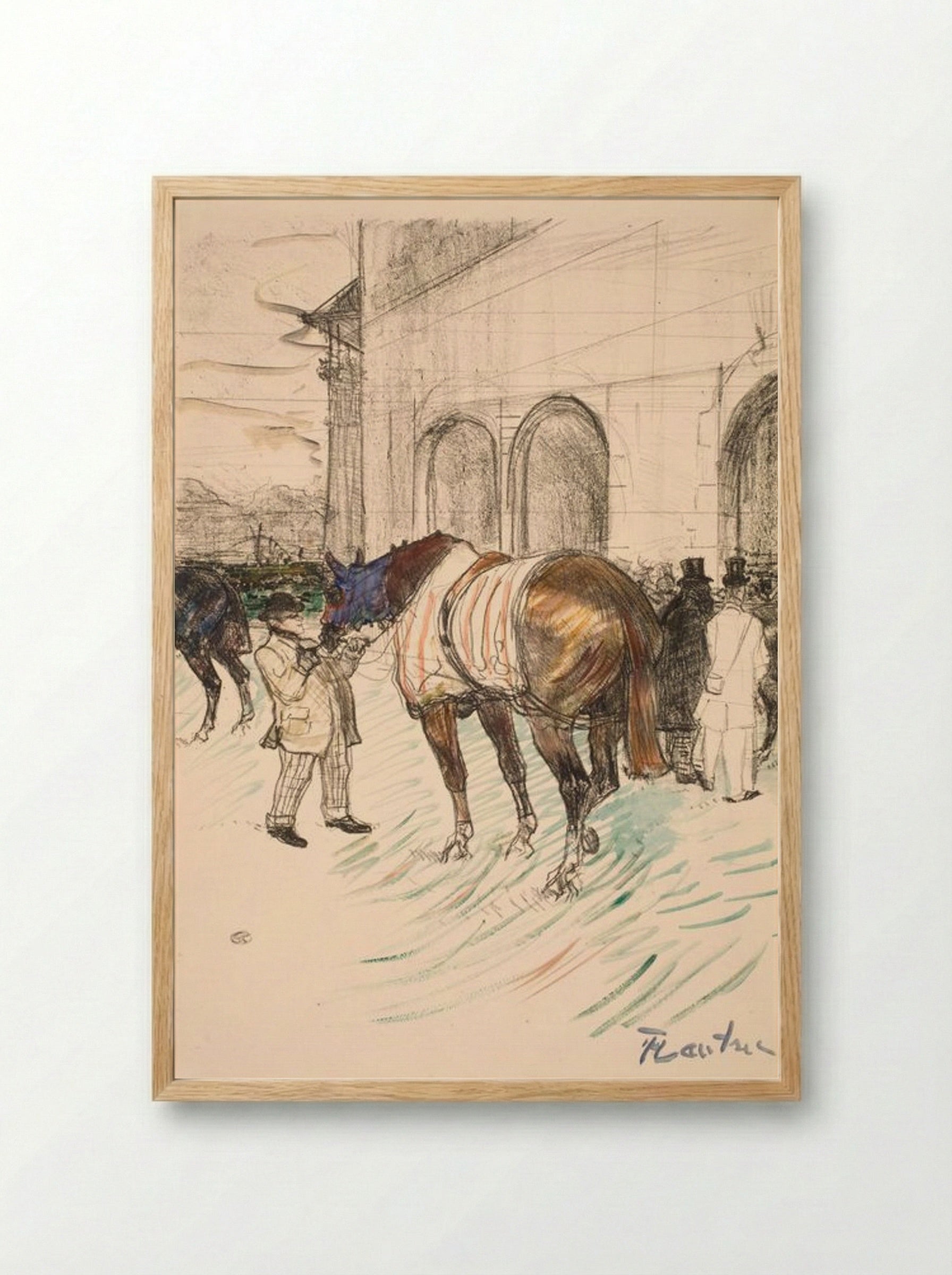 The Racetrack - Henri de Toulouse-Lautrec - Framed Print Wood