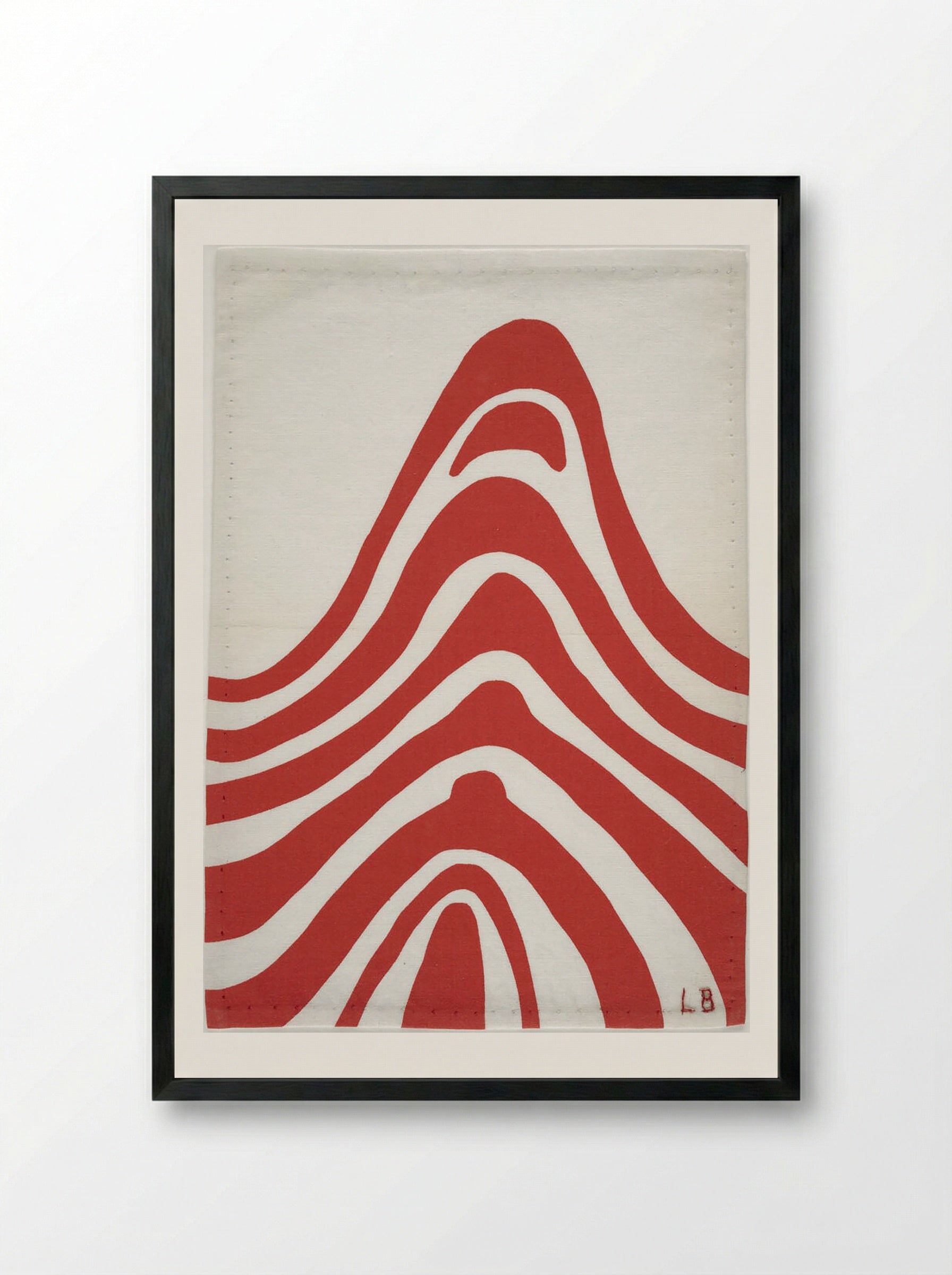 Untitled (Red Arcs on White) - Louise Bourgeois - Framed Print Black