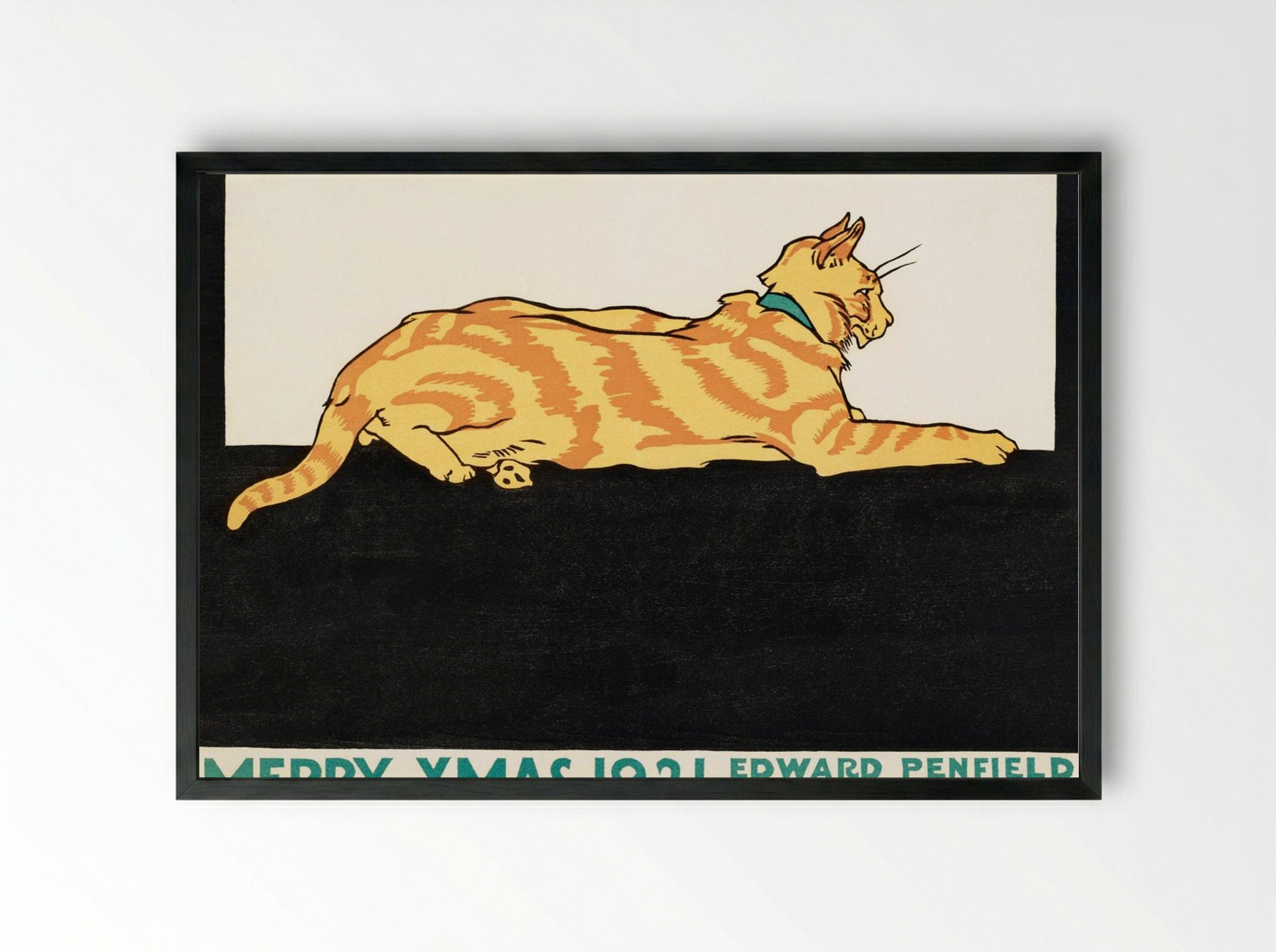 Merry Xmas 1921 - Edward Penfield - Framed Print Black