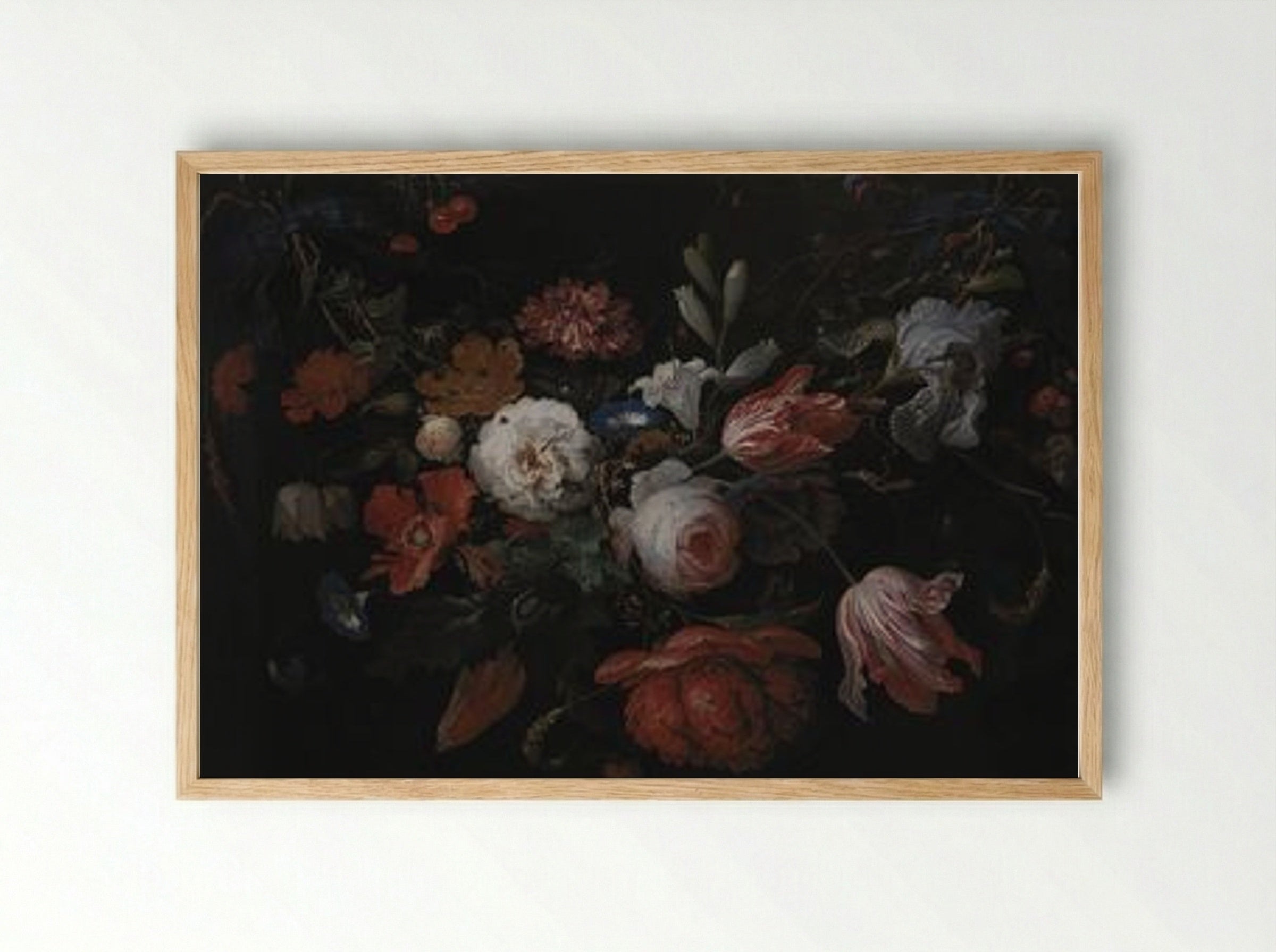 A Garland of Flowers - Abraham Mignon - Framed Print Wood