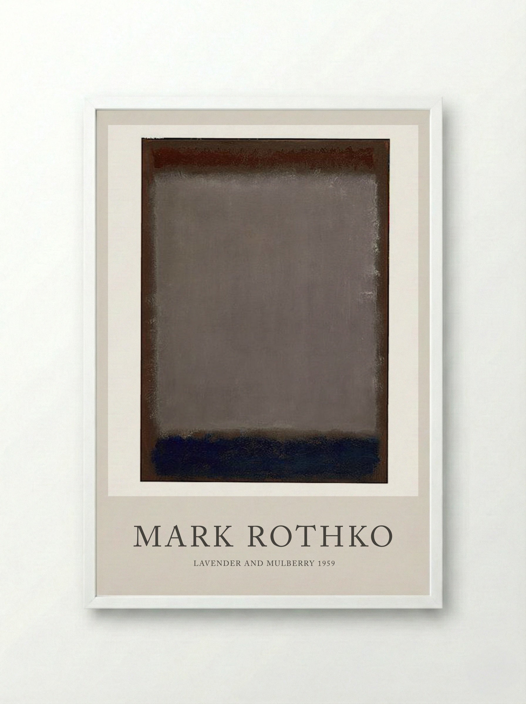 Lavender and Mulberry - Mark Rothko - Framed Print White