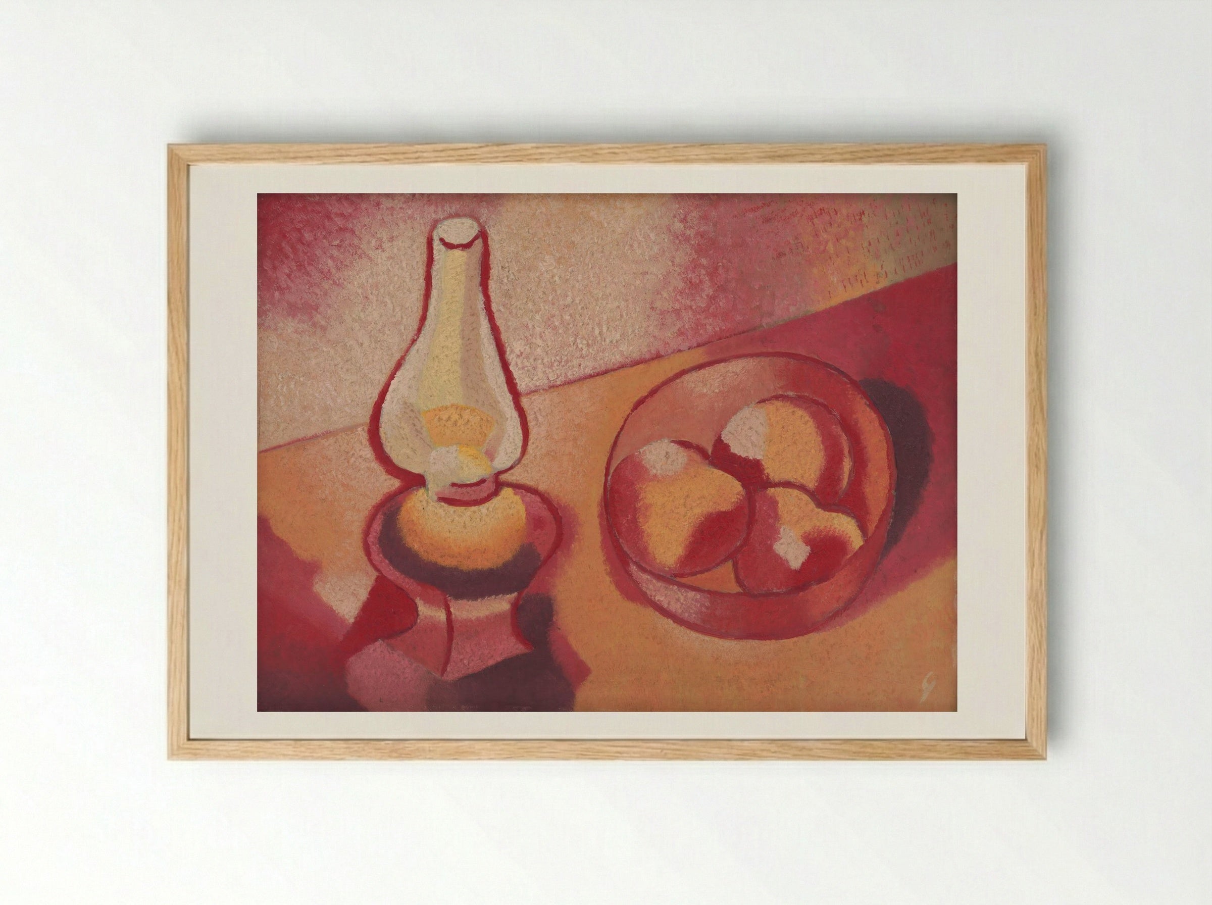 Still Life with a Lamp - Mikuláš Galanda - Framed Print Wood